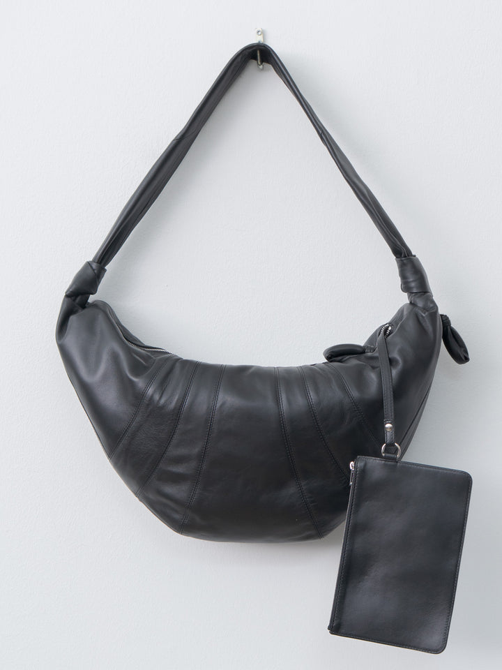 Large Croissant Bag - Black (soft nappa leather)