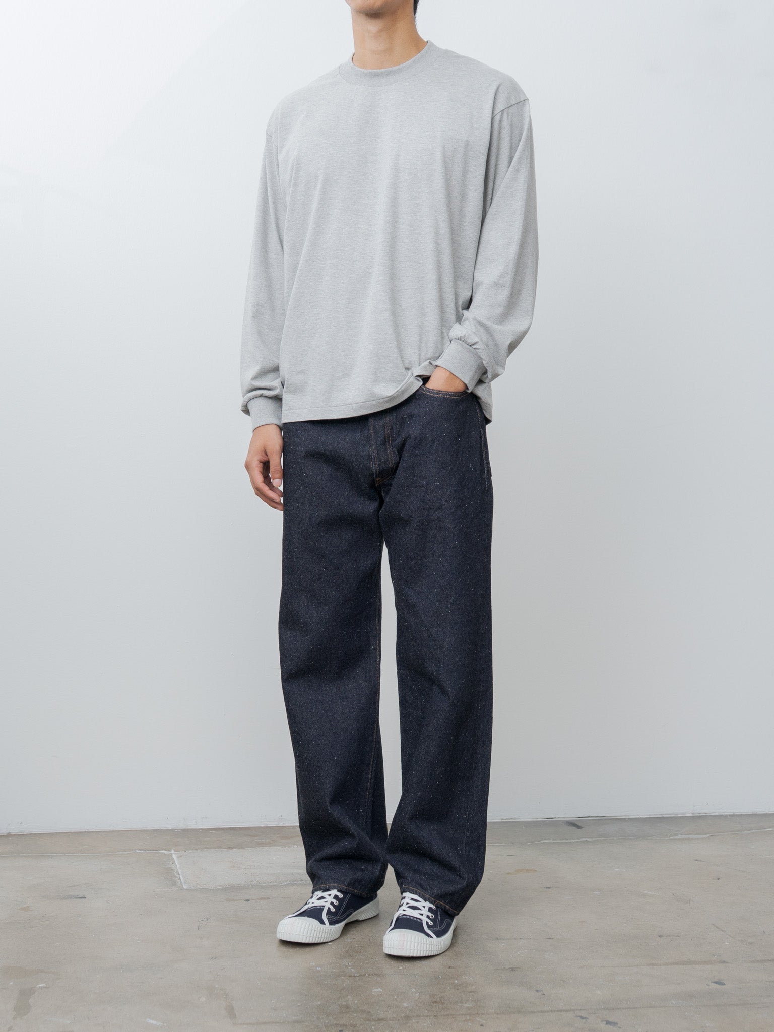Namu Shop - Kaptain Sunshine Suvin Supima Tube L/S Tee Light - Feather Gray