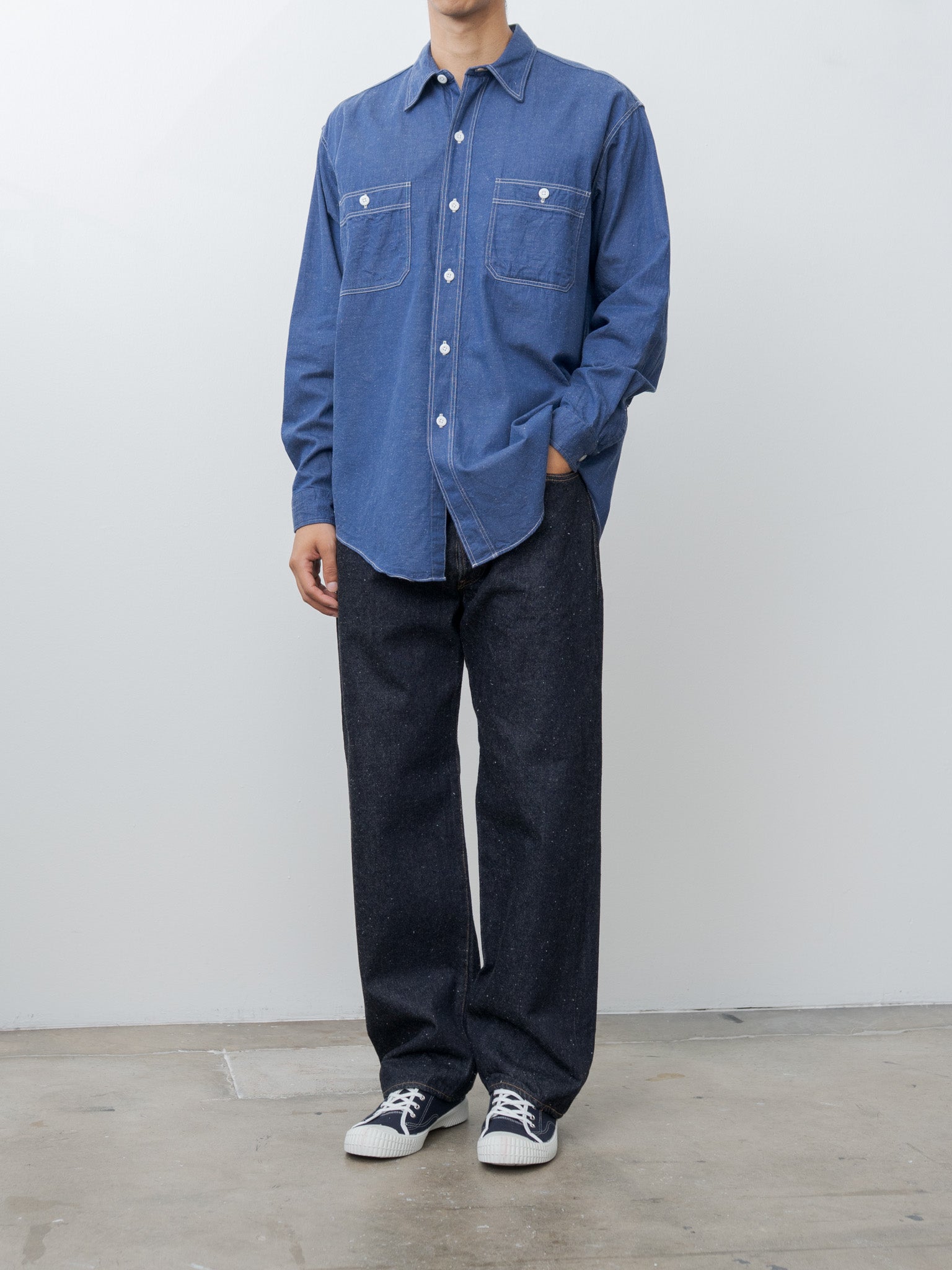 Namu Shop - Kaptain Sunshine Work Shirt - Indigo Blue