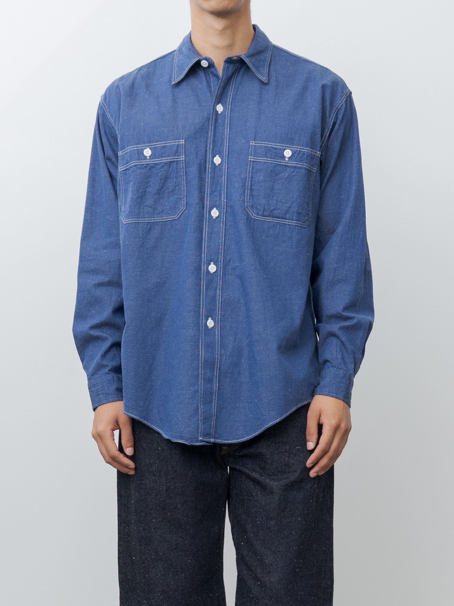 Namu Shop - Kaptain Sunshine Work Shirt - Indigo Blue