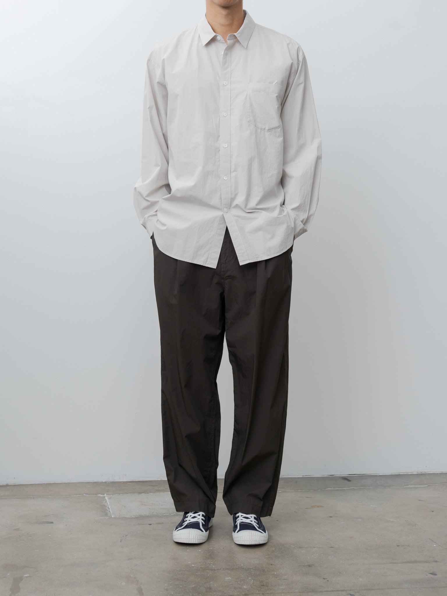 Namu Shop - Aton Suvin Broad Washed Shirt - Gray