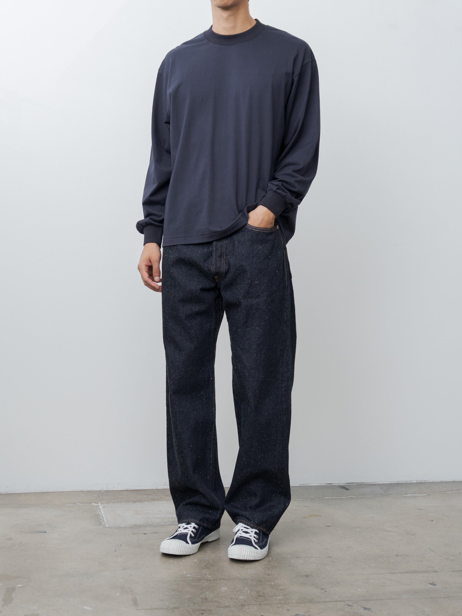 Namu Shop - Kaptain Sunshine Suvin Supima Tube L/S Tee Light - Navy
