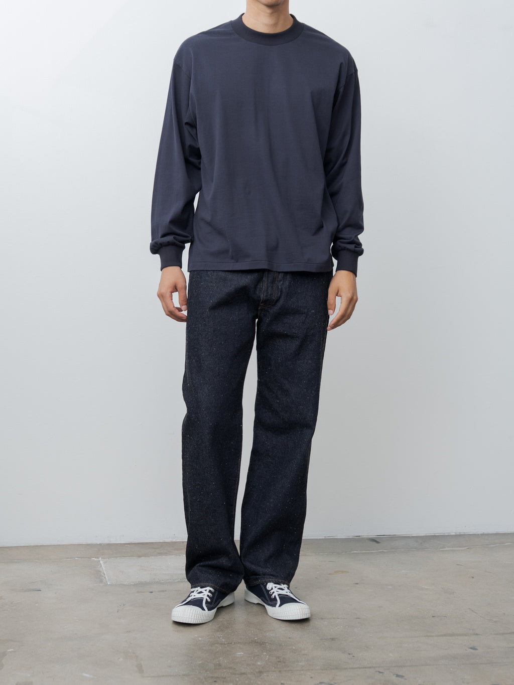 Suvin Supima Tube L/S Tee Light - Navy