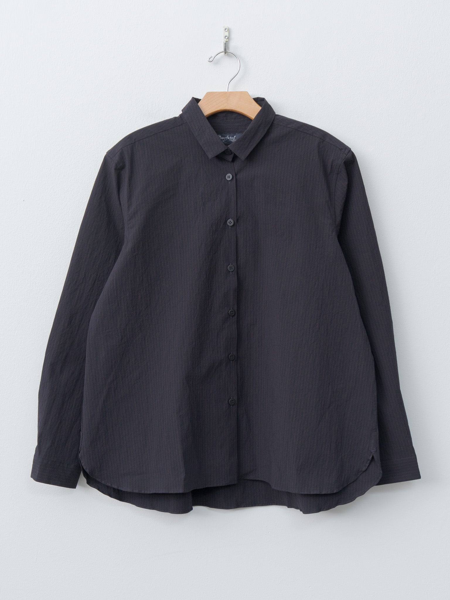 Namu Shop - Bergfabel Loose Tyrol Shirt - Burgundy/Navy Stripe