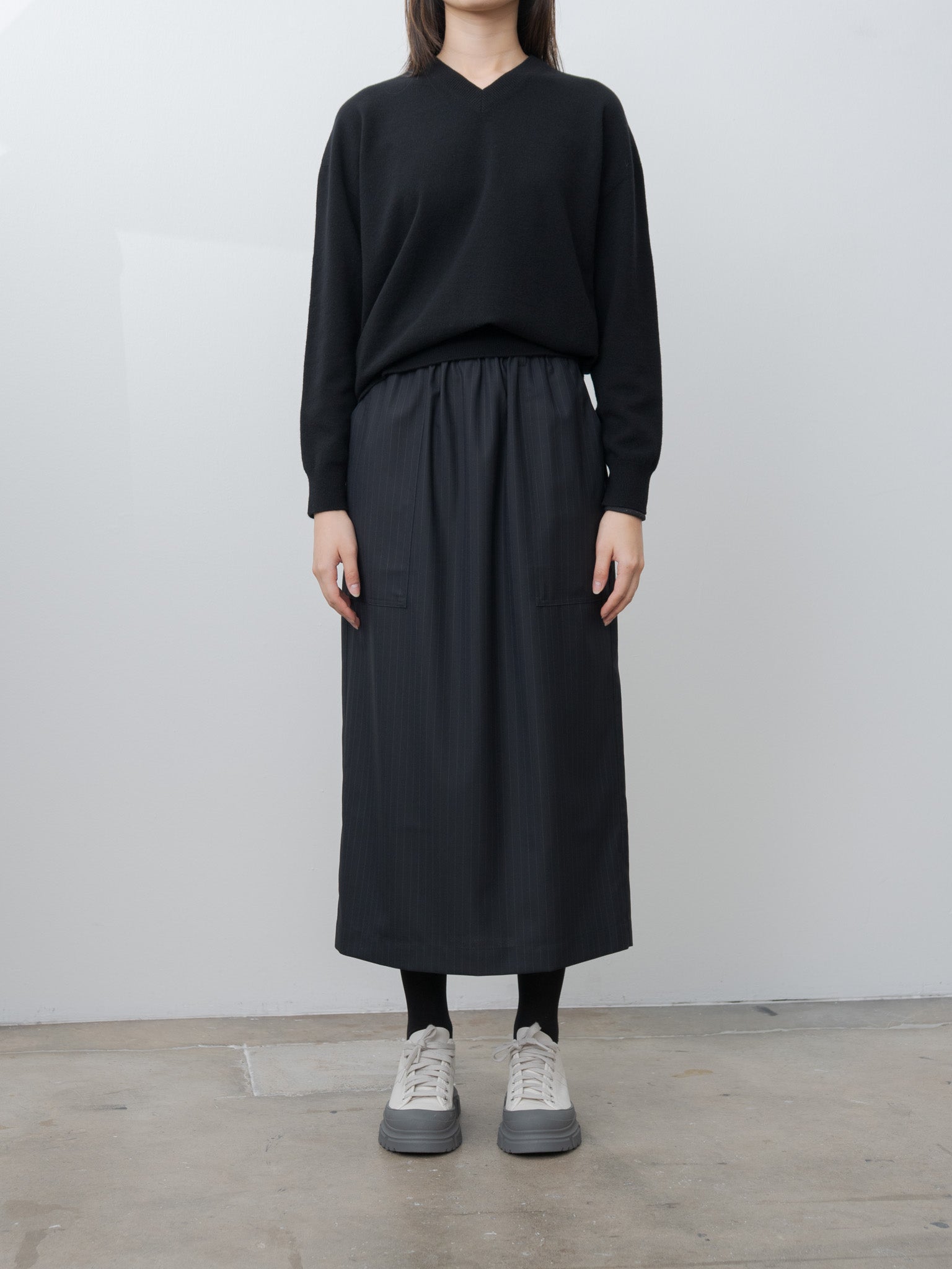 Namu Shop - Nicholson & Nicholson DONA-TRO Skirt - Navy Stripe