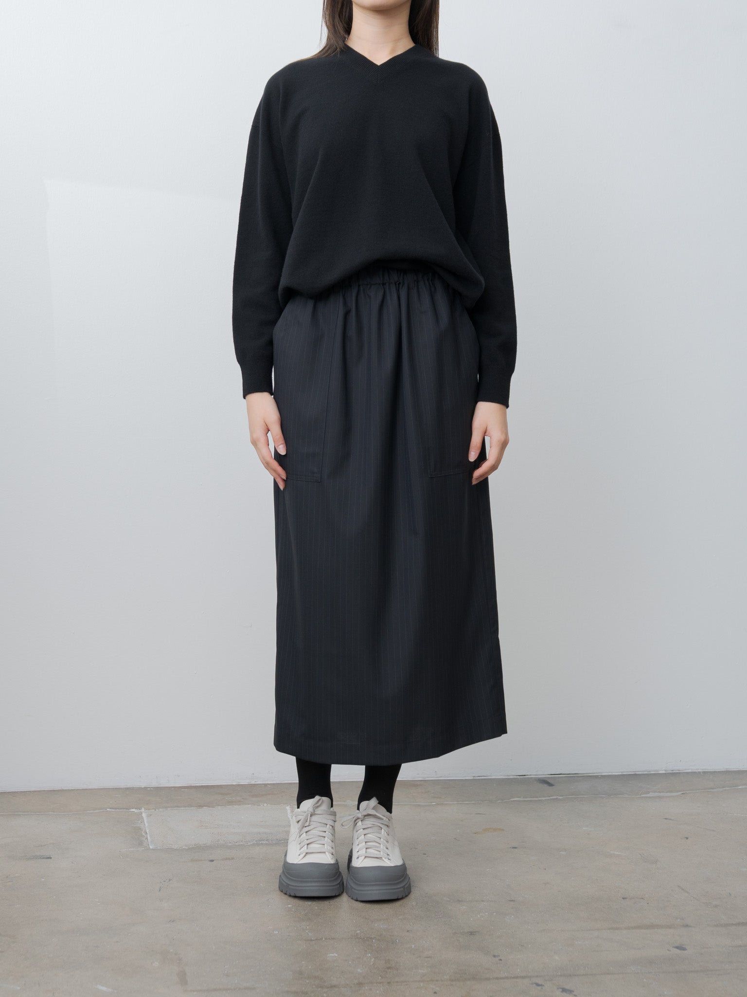 Namu Shop - Nicholson & Nicholson DONA-TRO Skirt - Navy Stripe