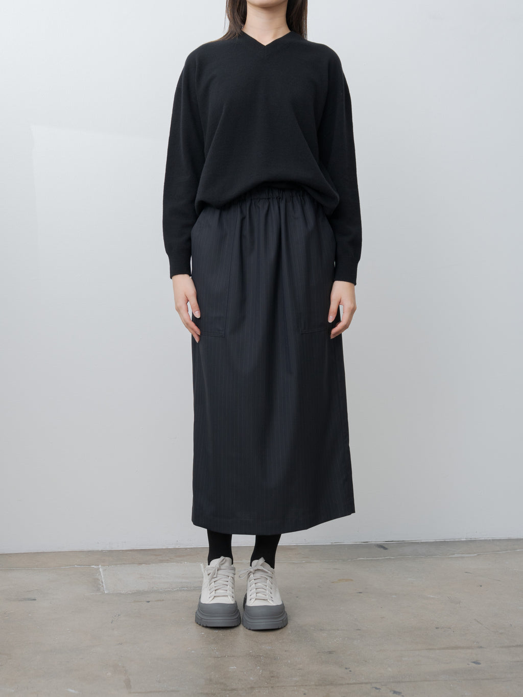 Namu Shop - Nicholson & Nicholson DONA-TRO Skirt - Navy Stripe