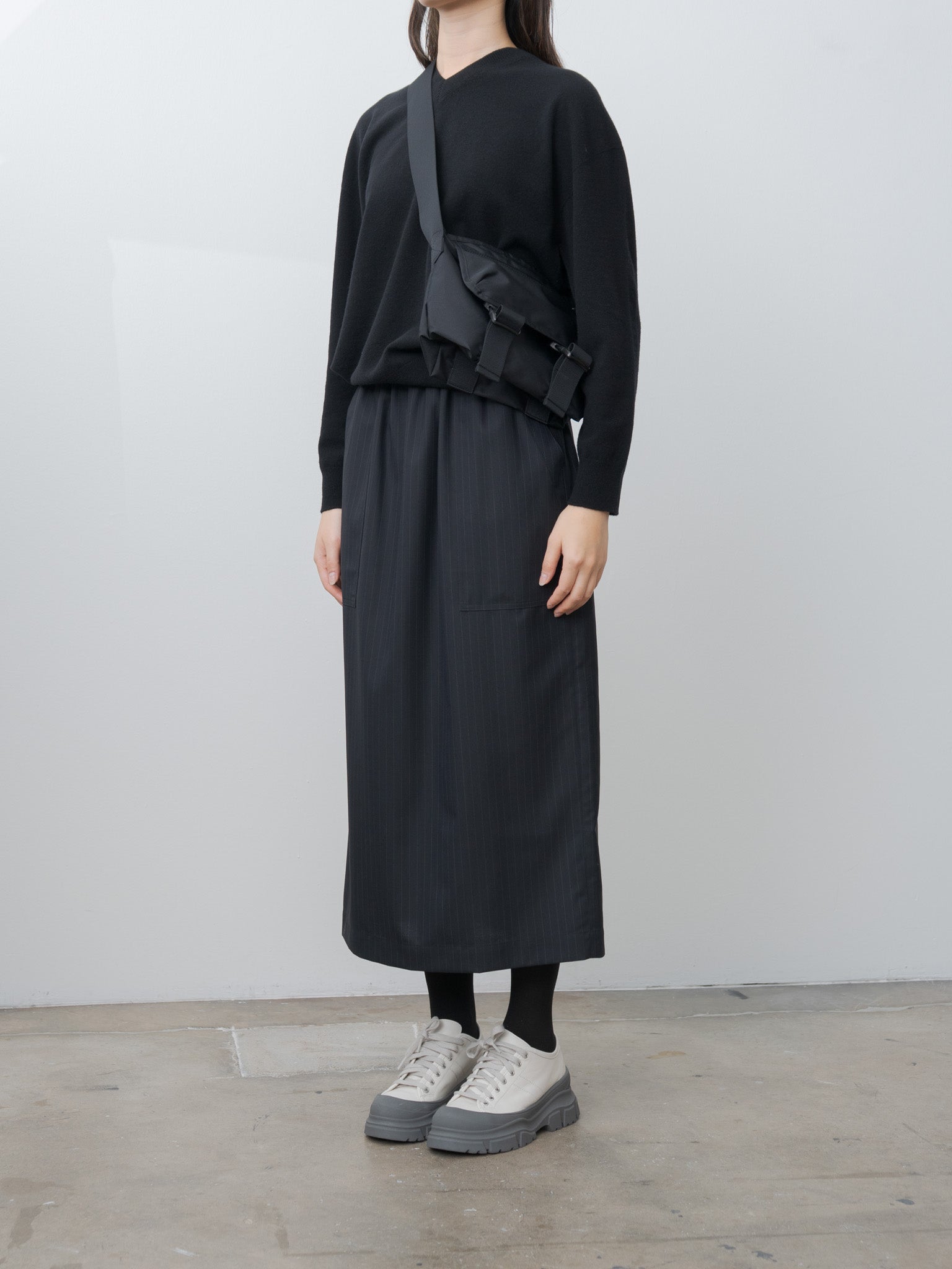 Namu Shop - Nicholson & Nicholson DONA-TRO Skirt - Navy Stripe