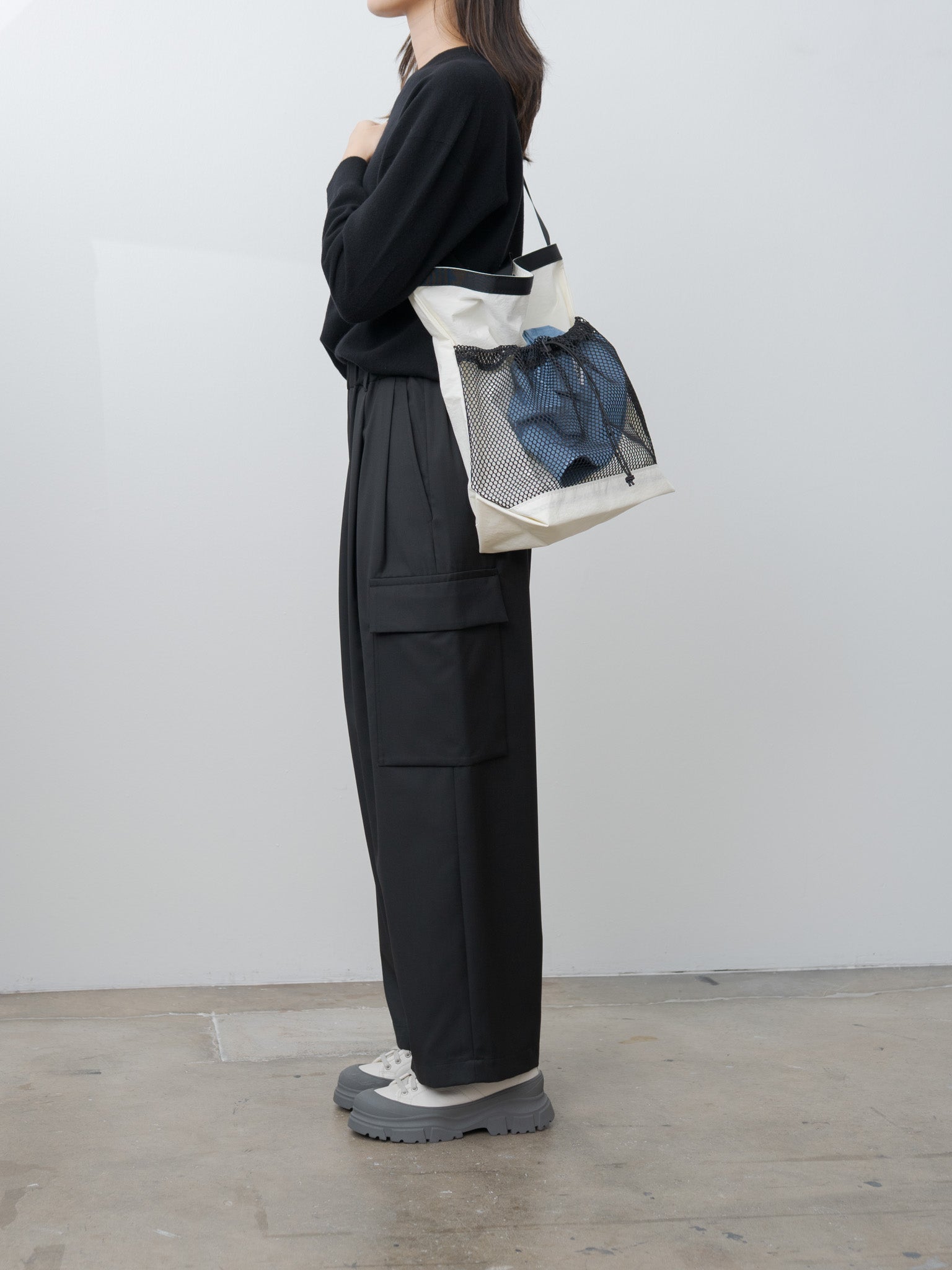 Namu Shop - Tembea Roll Top Tote - Black/Black