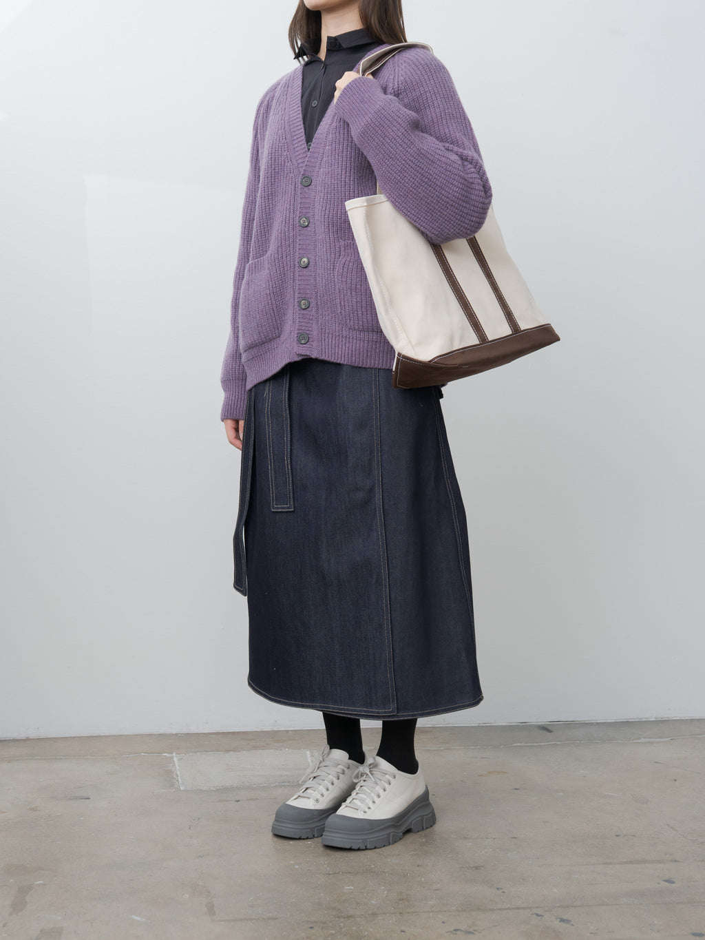 Namu Shop - Tembea Market Tote - Natural/Dark Chocolate