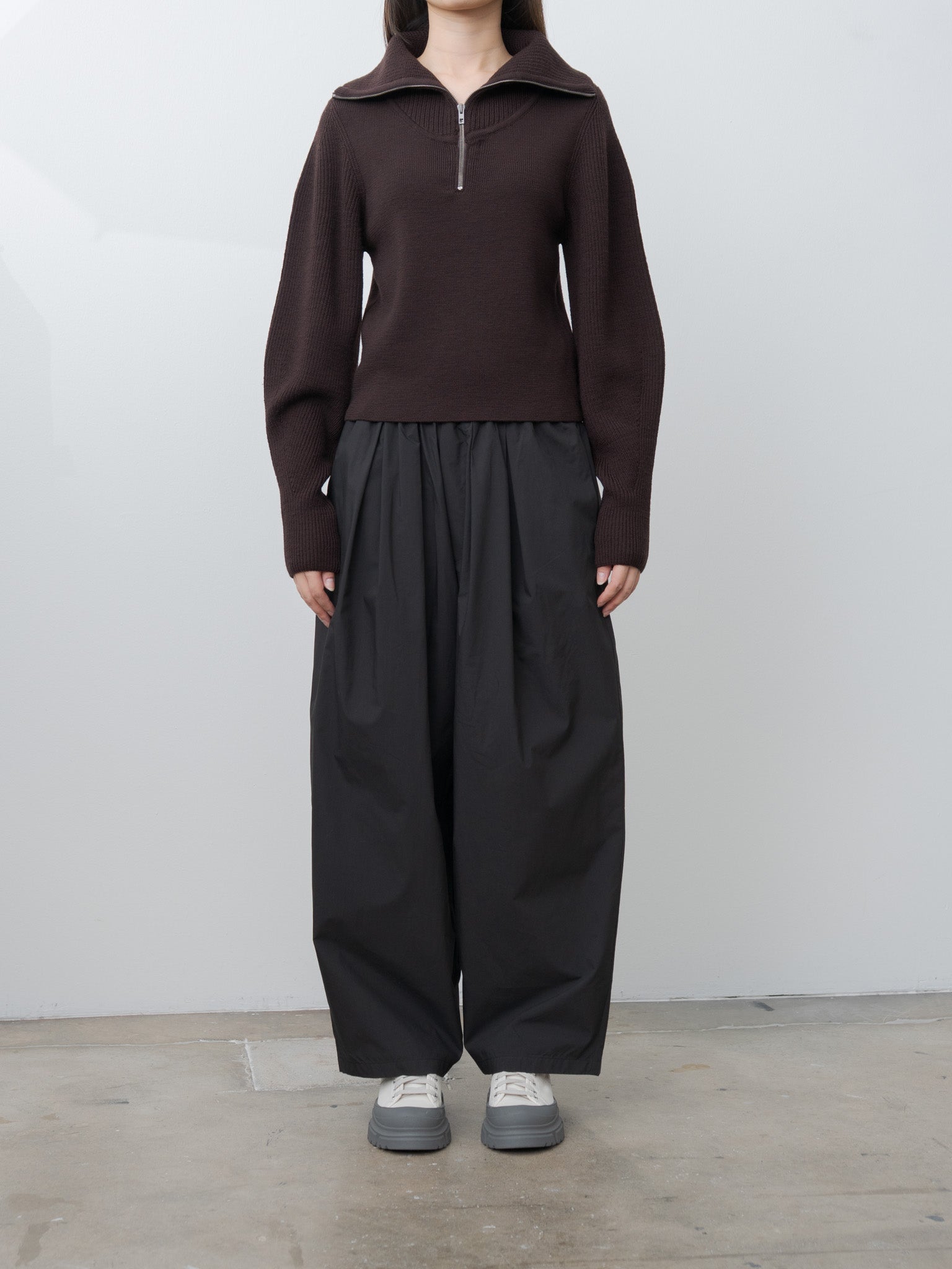 Namu Shop - Lemaire Zipped Sweater - Aubergine