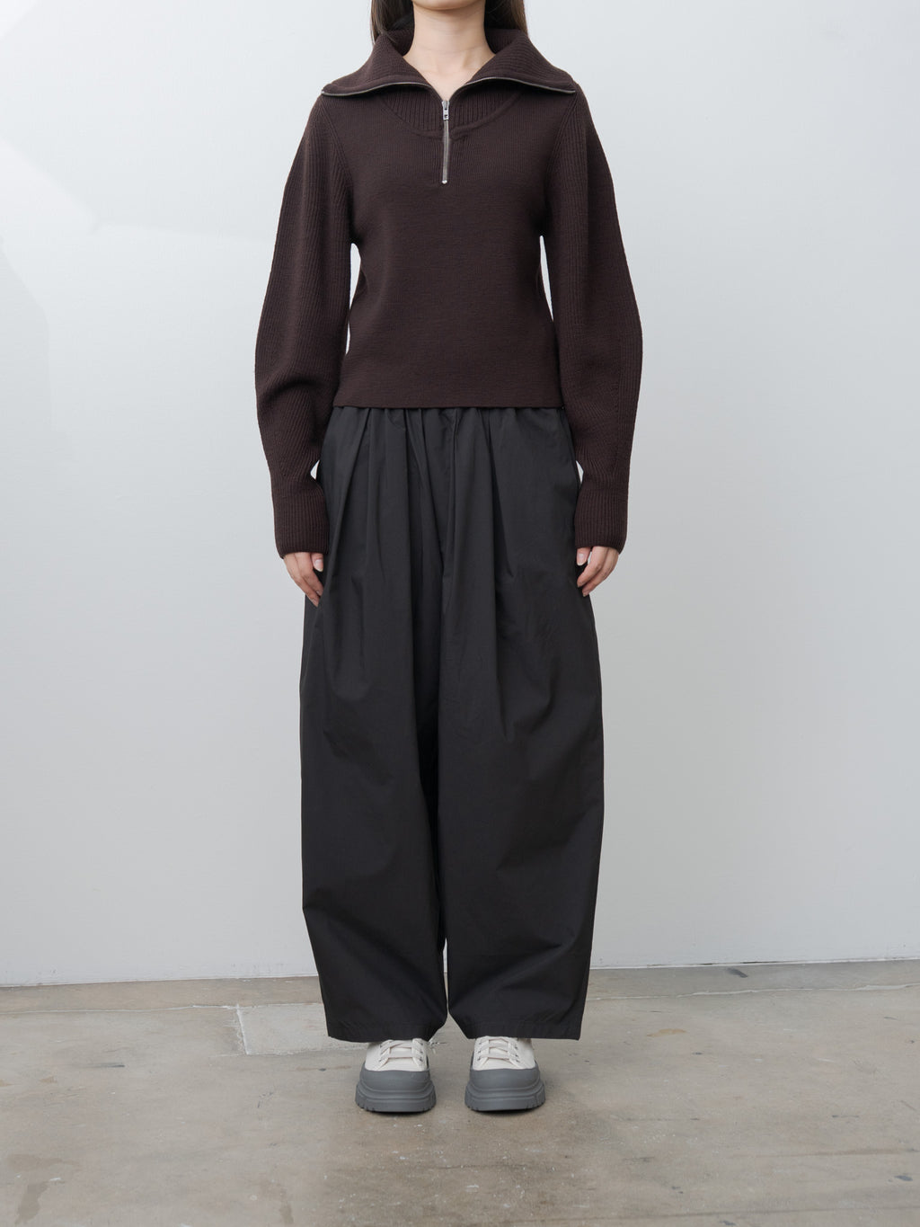 Namu Shop - Lemaire Zipped Sweater - Aubergine
