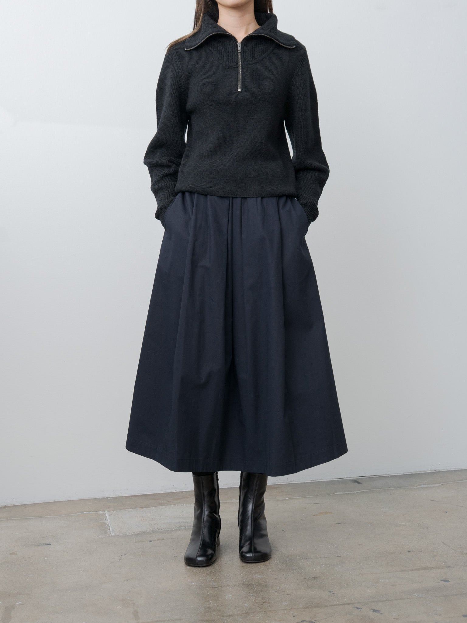 Namu Shop - Lemaire Zipped Sweater - Black
