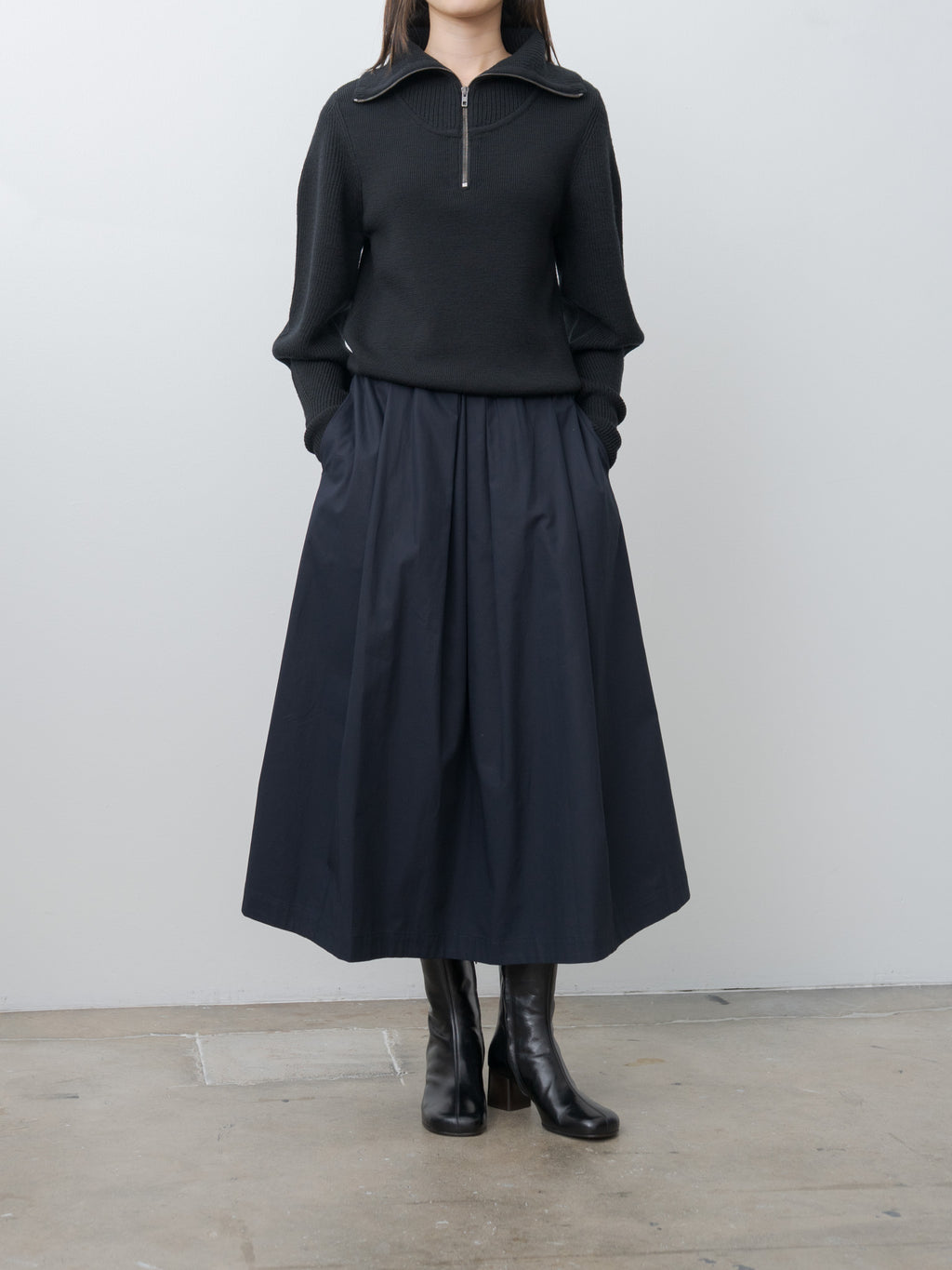 Namu Shop - Nicholson & Nicholson DOLLY-TWILL Skirt - Navy