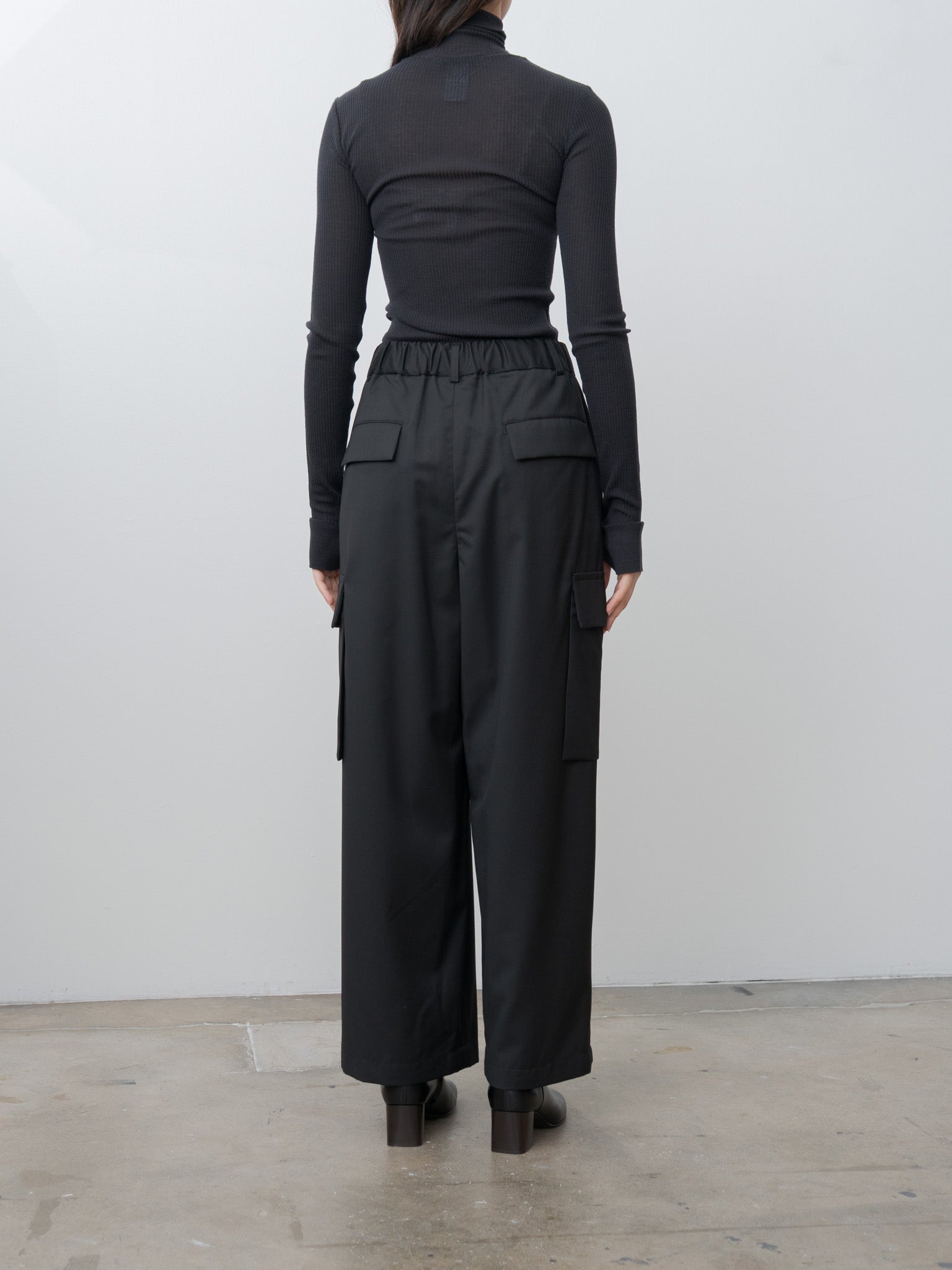 Namu Shop - Lemaire Seamlesss High Neck Top - Granite Black