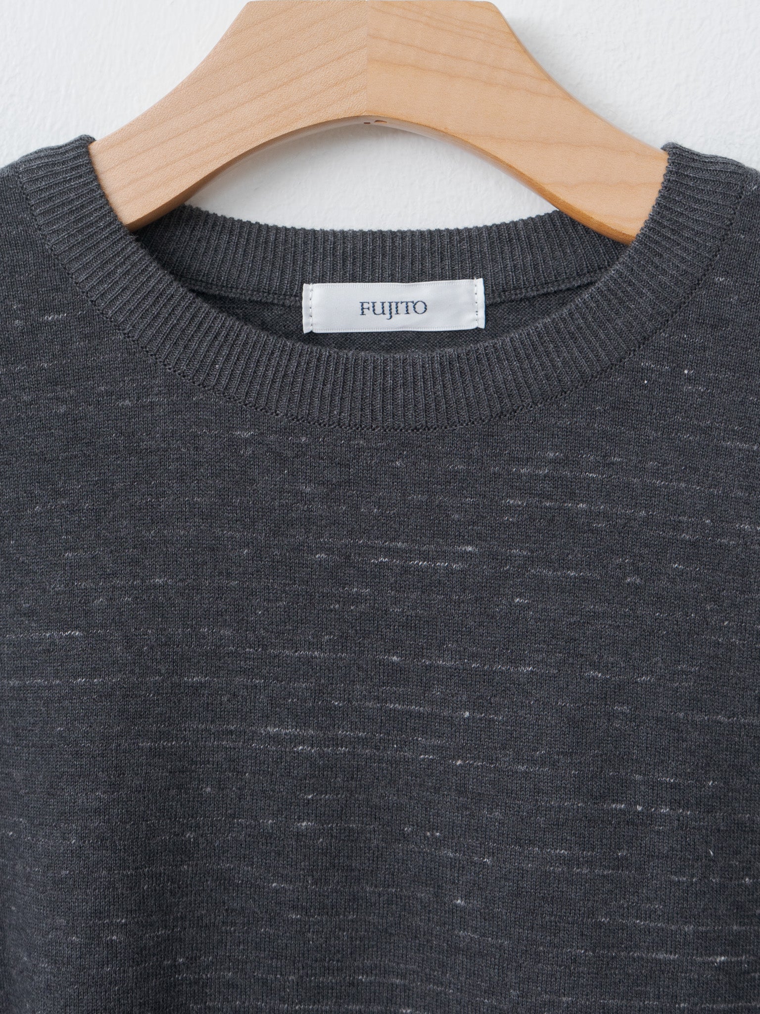 Namu Shop - Fujito Border Knit T-Shirt - Charcoal Border