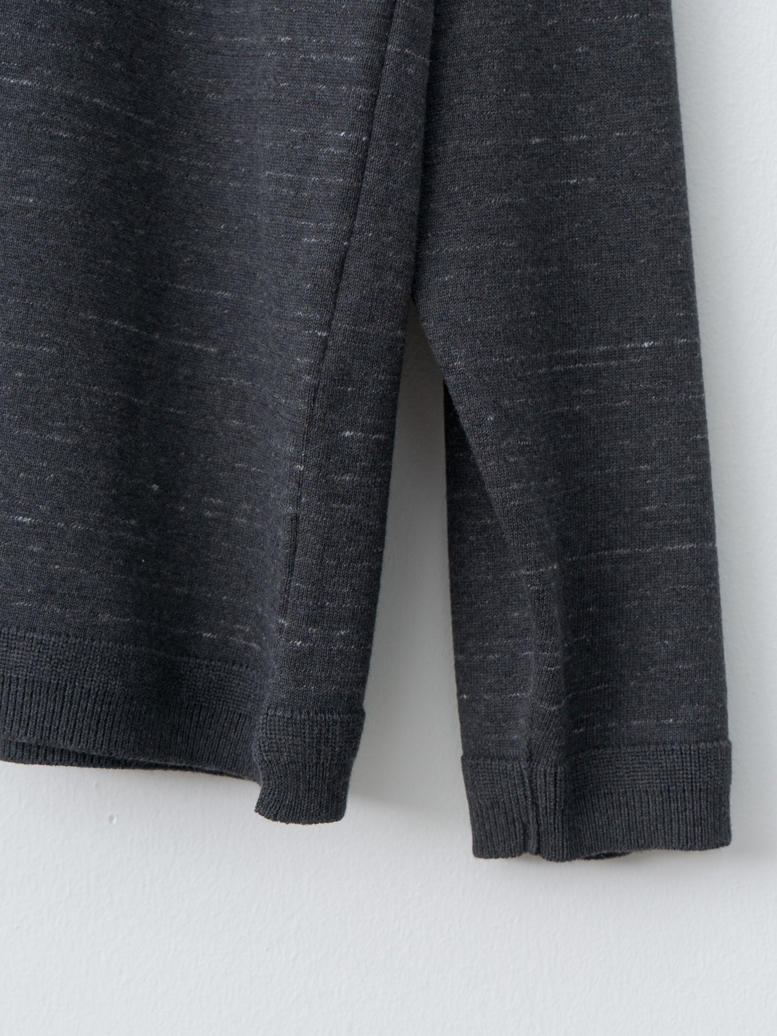 Namu Shop - Fujito Border Knit T-Shirt - Charcoal Border