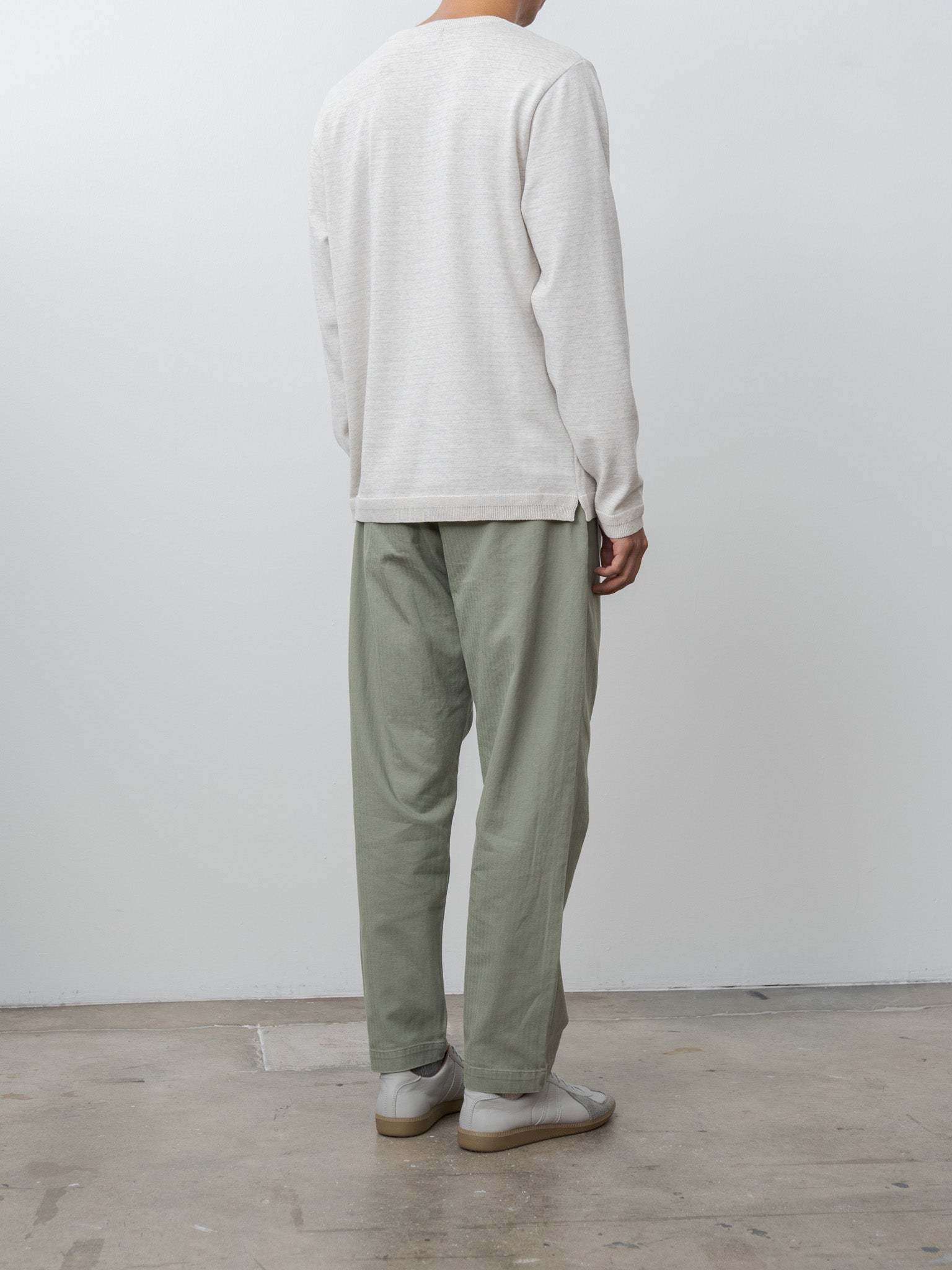 Namu Shop - Fujito Border Knit T-Shirt - Oatmeal Border