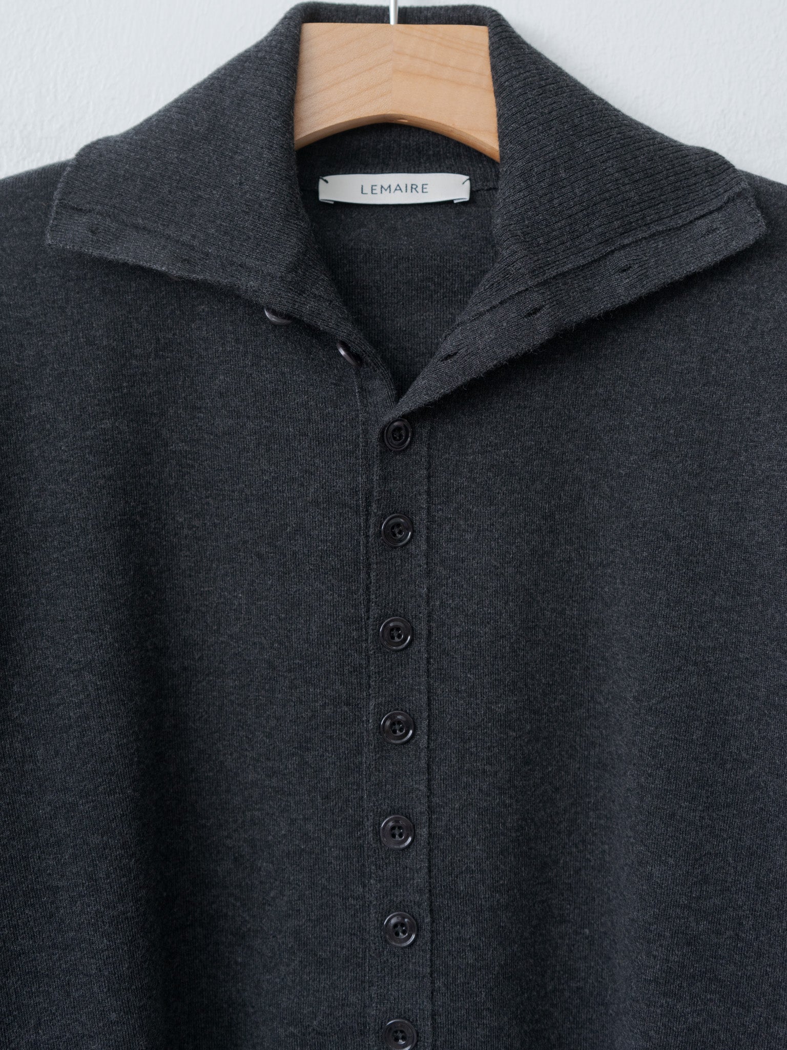 Buttoned Fitted Cardigan - Anthracite Melange