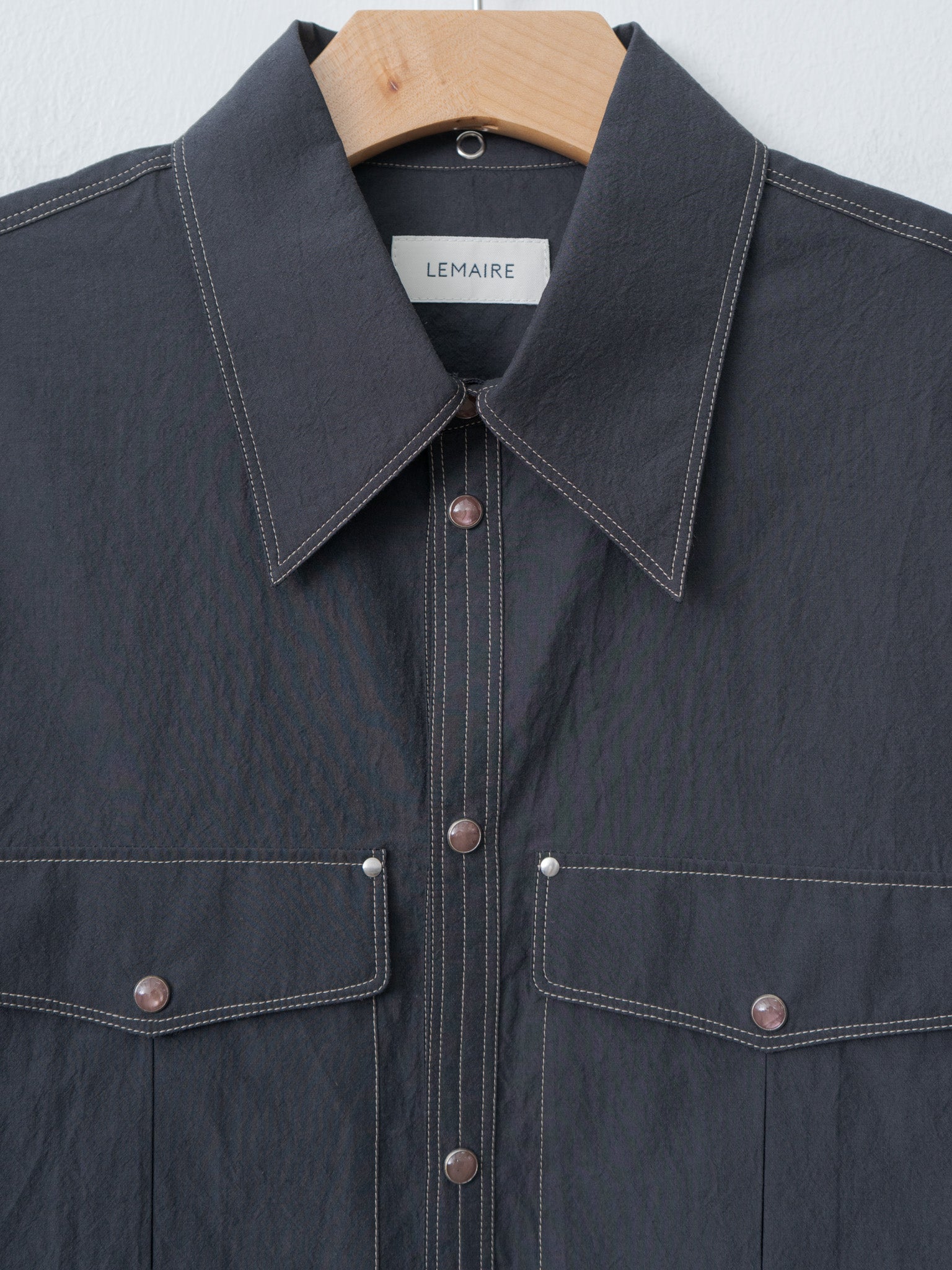 Chest-Pocket Fitted Shirt - Charcoal