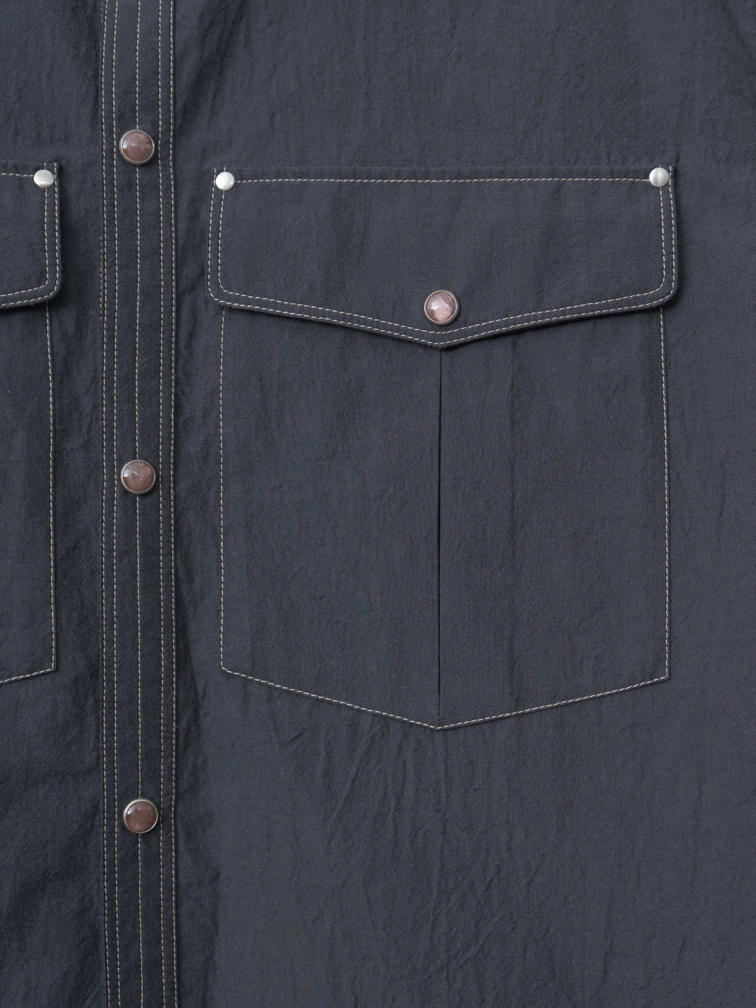 Chest-Pocket Fitted Shirt - Charcoal