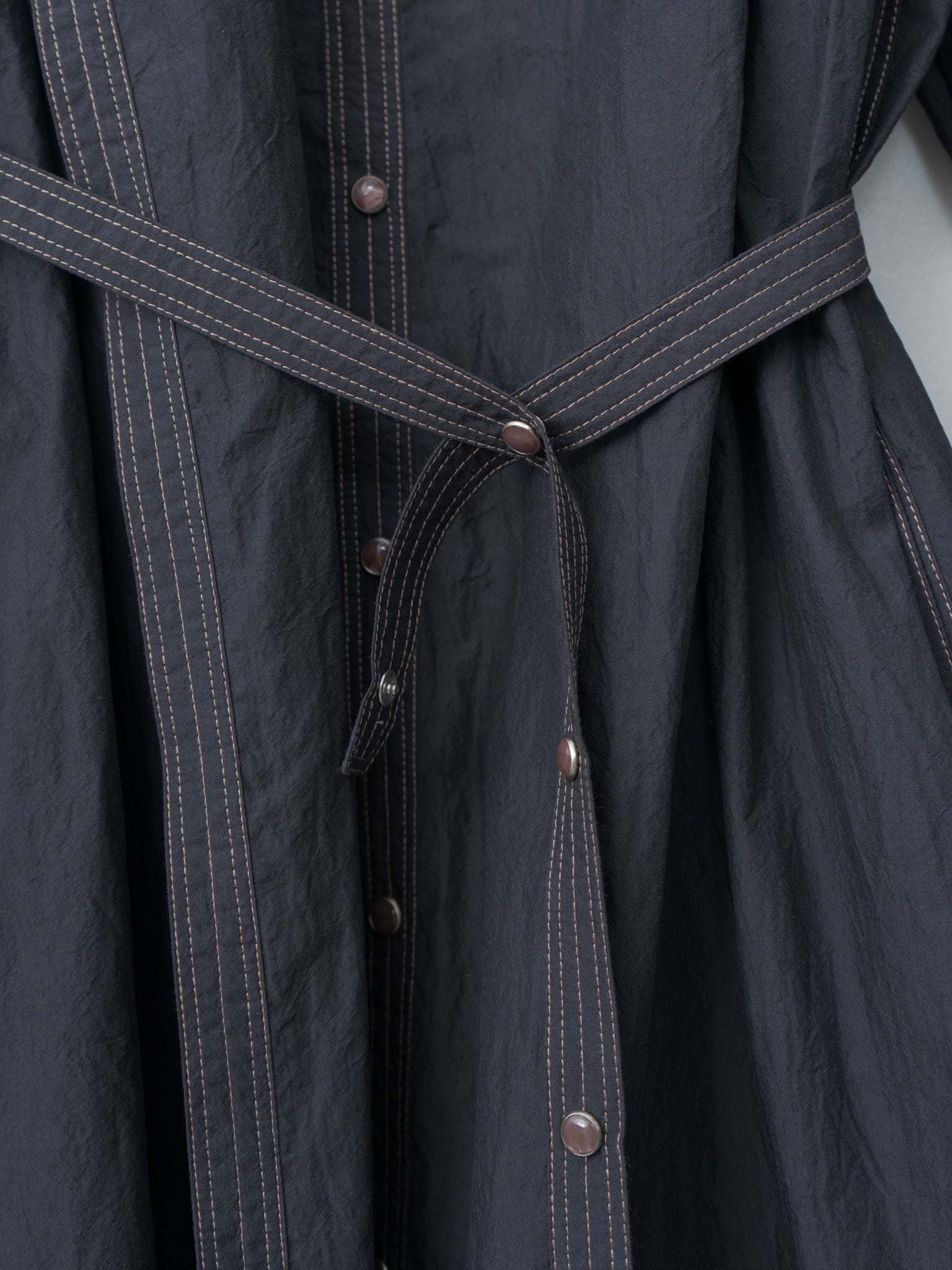 Asymmetrical Shirt Dress - Charcoal
