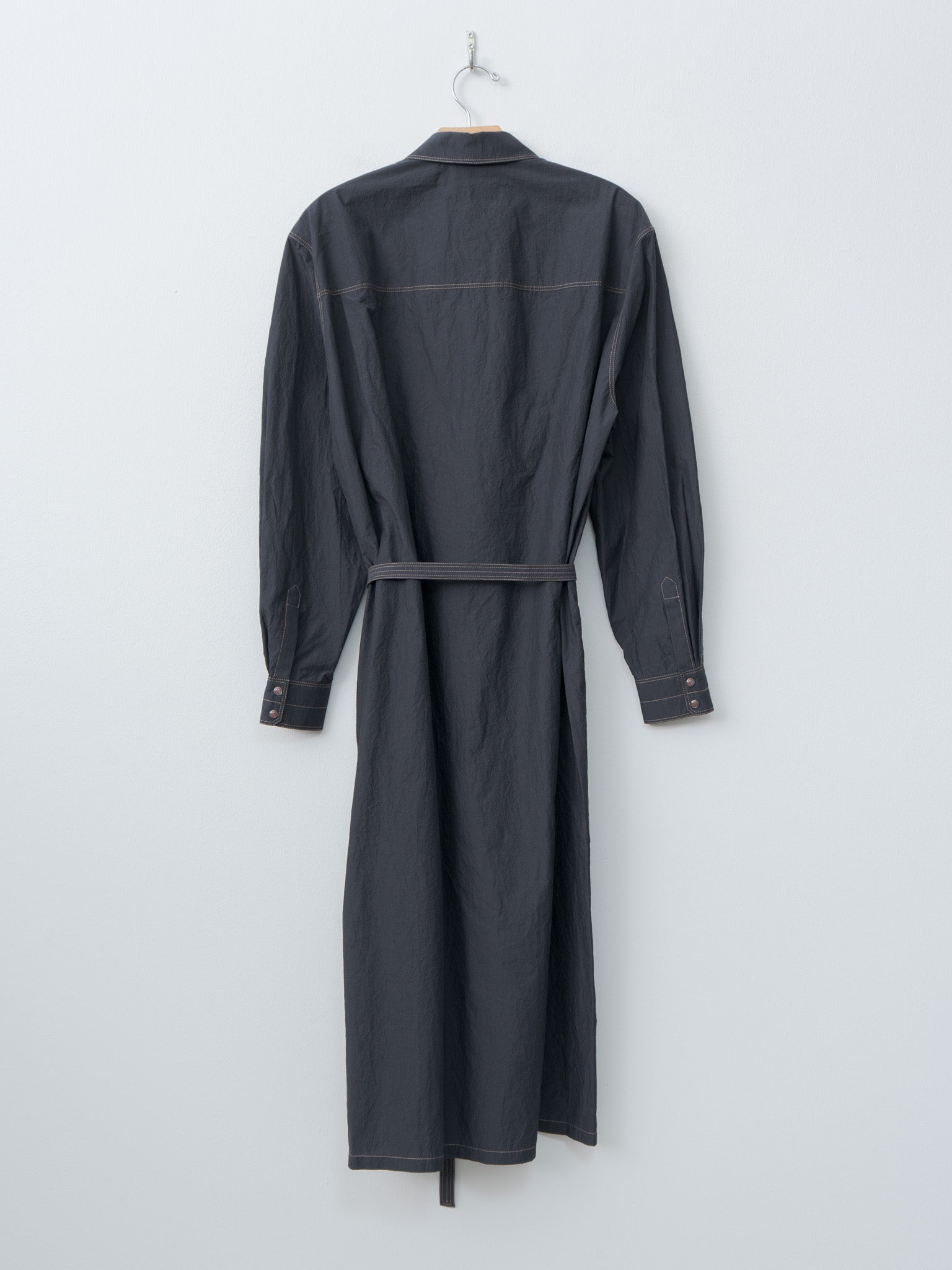 Asymmetrical Shirt Dress - Charcoal