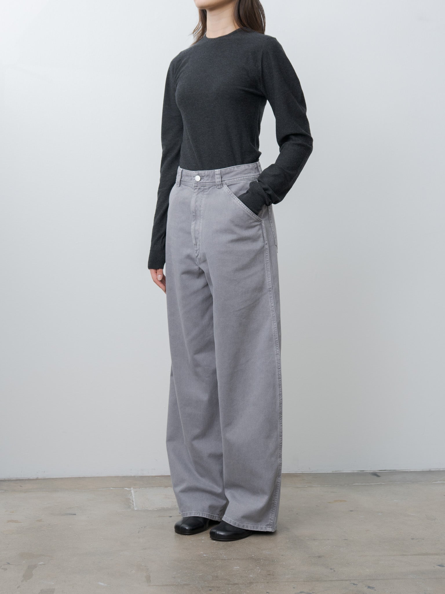 Crew Neck Sweater - Anthracite Melange