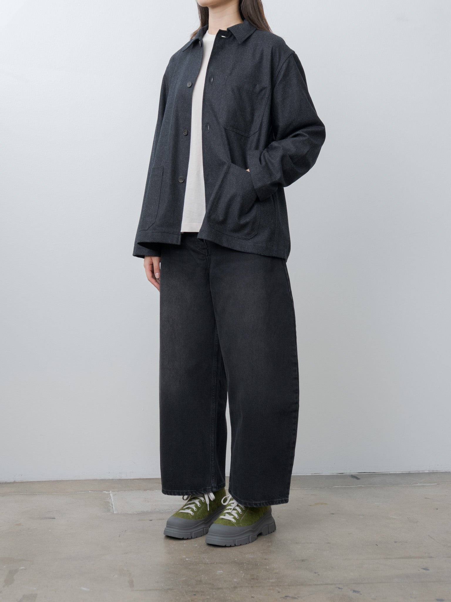 Chalco Wide Crop Pant - Washed Black