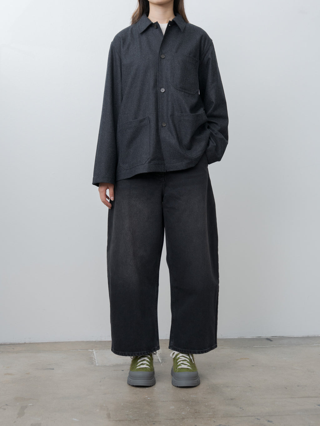 Chalco Wide Crop Pant - Washed Black