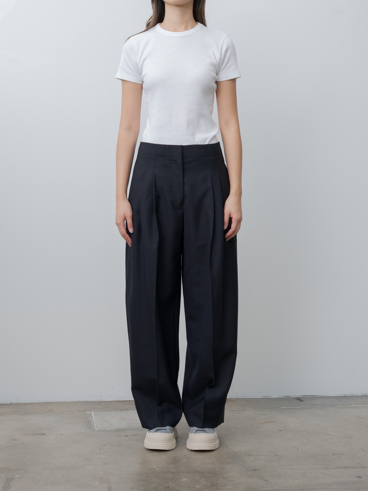 Lira Double Pleat Pant - Darkest Navy