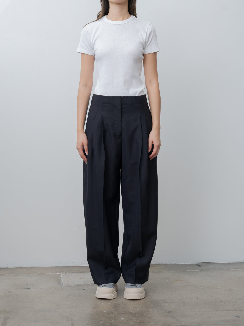 Lira Double Pleat Pant - Darkest Navy