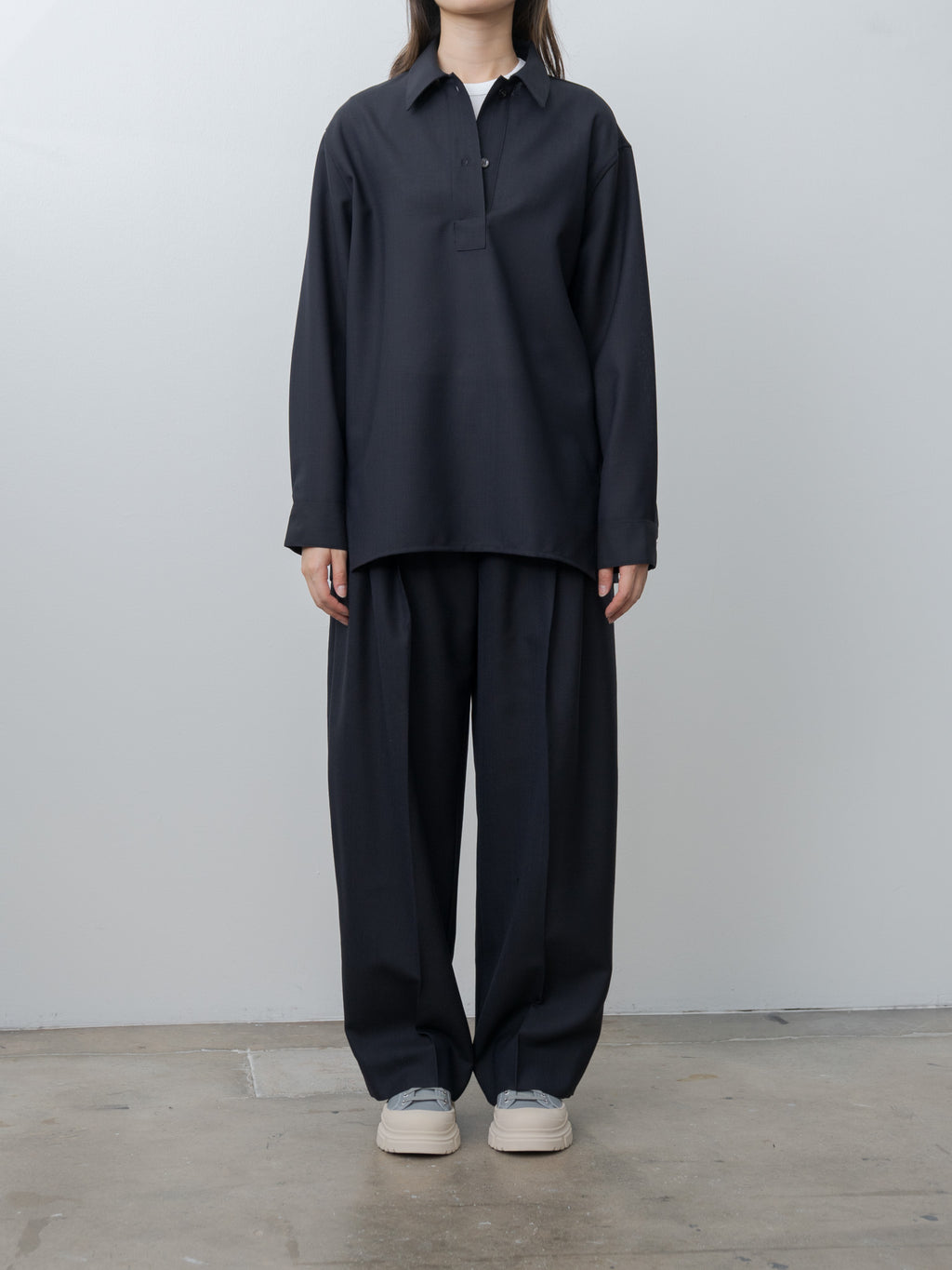 Pinole Half Placket Shirt - Darkest Navy