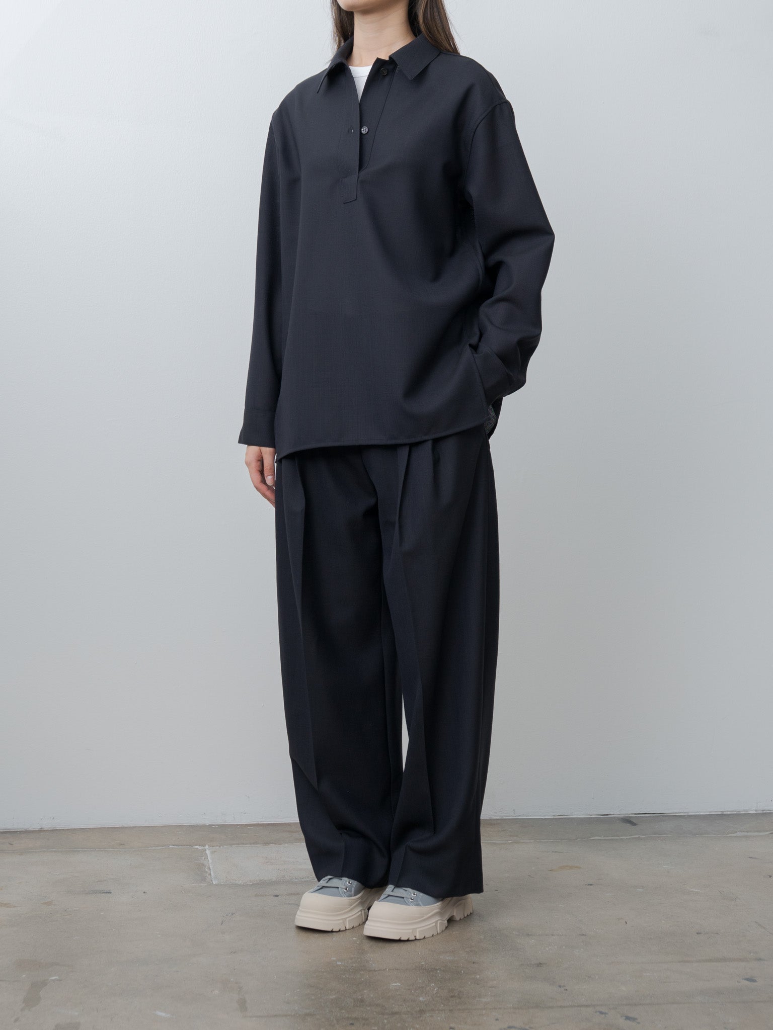 Pinole Half Placket Shirt - Darkest Navy