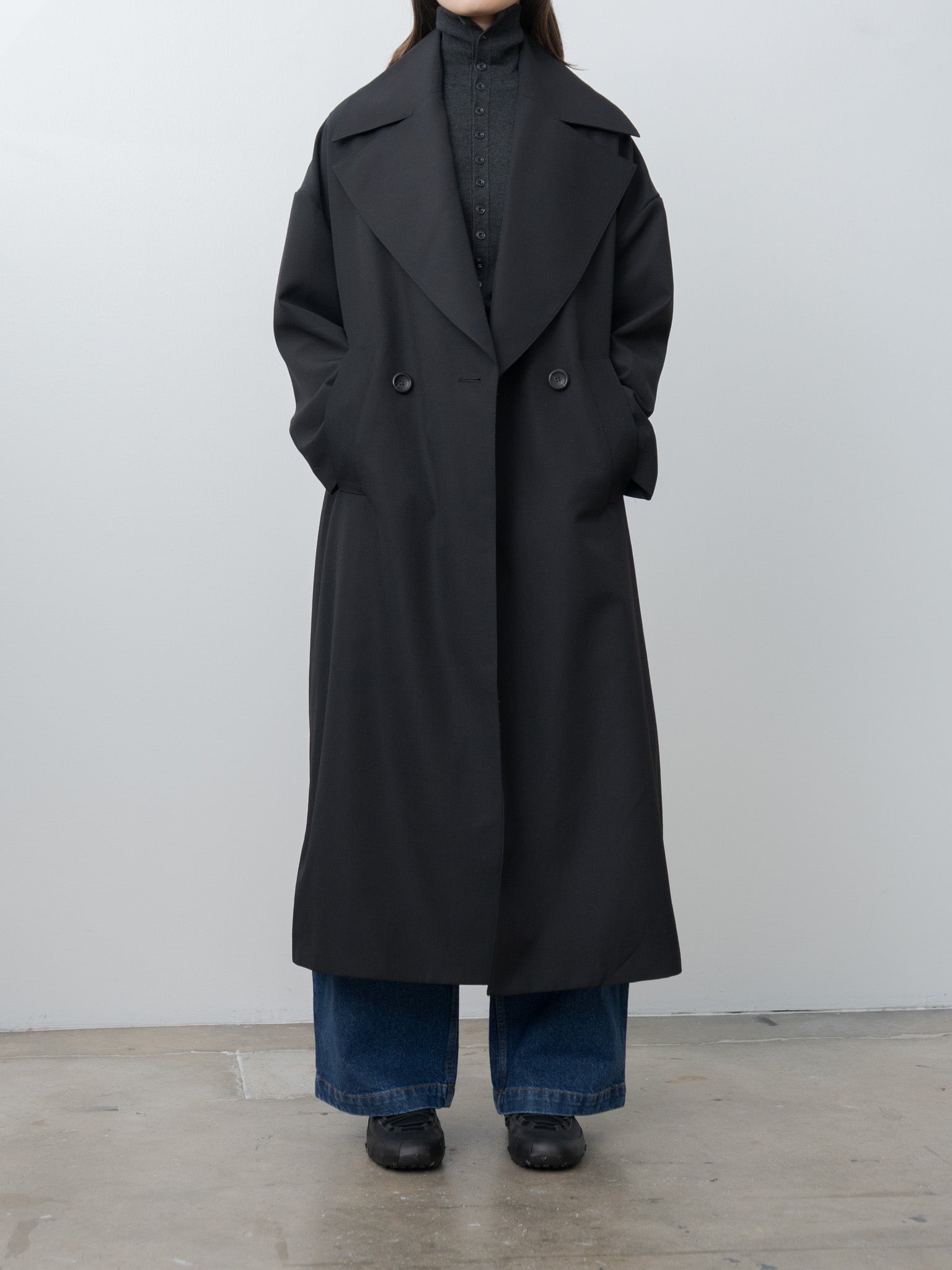 Buttoned Fitted Cardigan - Anthracite Melange