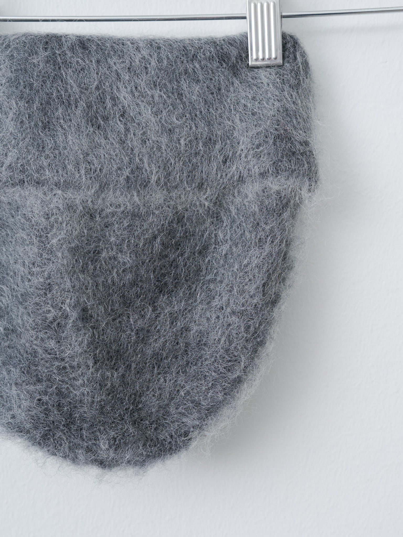 Brushed Mohair Beanie - Charcoal