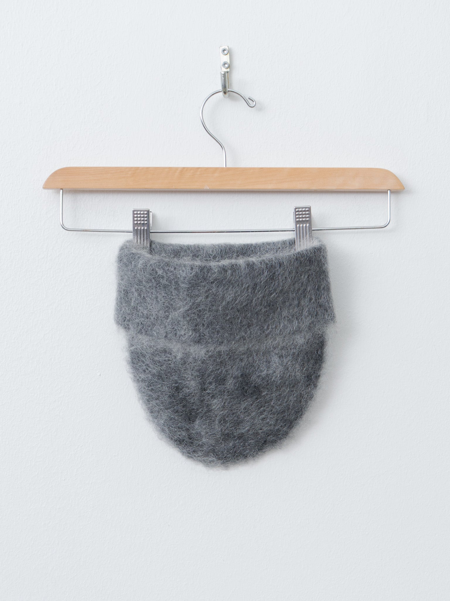 Brushed Mohair Beanie - Charcoal