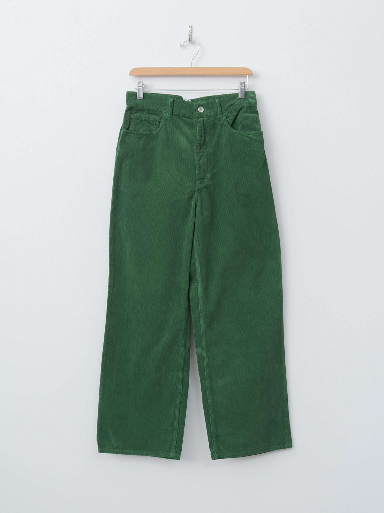 Pigment Dyed Finx Corduroy Wide 5P Pants - Forest Green