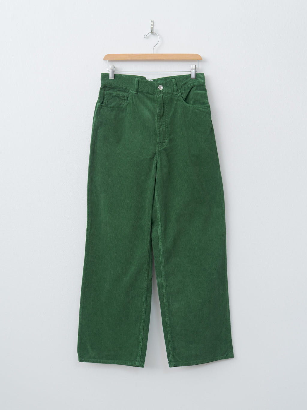 Pigment Dyed Finx Corduroy Wide 5P Pants - Forest Green