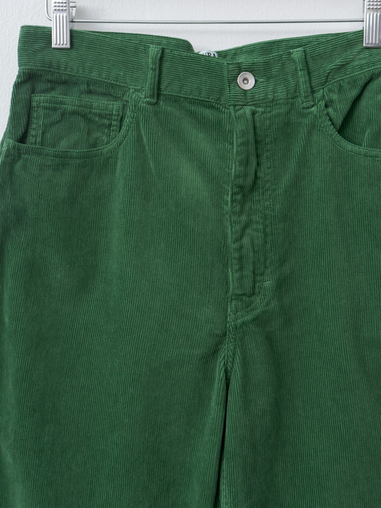 Pigment Dyed Finx Corduroy Wide 5P Pants - Forest Green