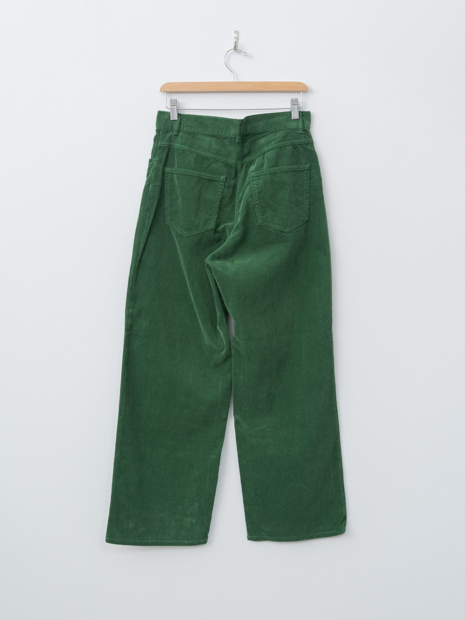Pigment Dyed Finx Corduroy Wide 5P Pants - Forest Green