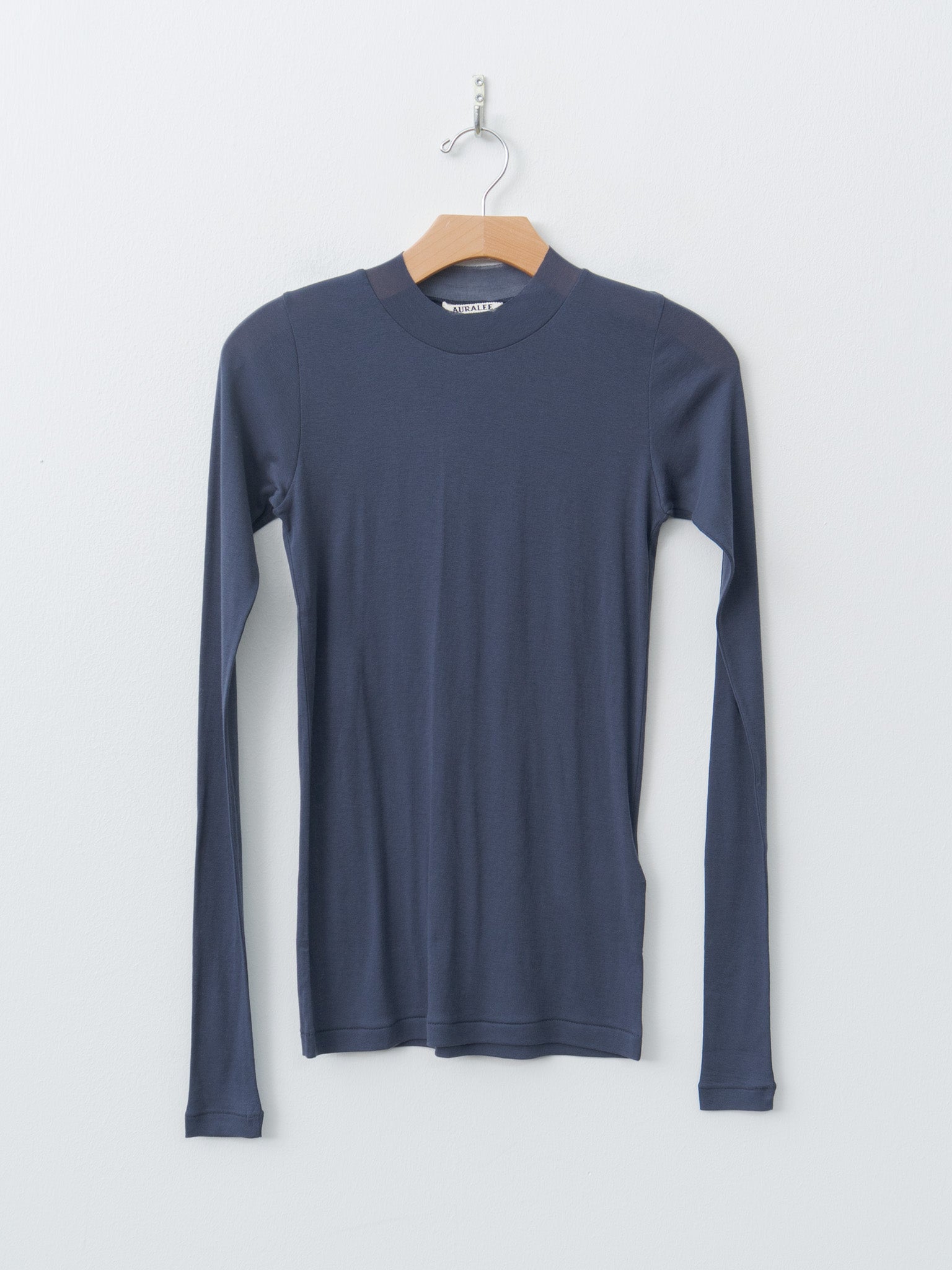 Namu Shop - Auralee Super High Gauge Sheer Rib L/S Tee - Navy