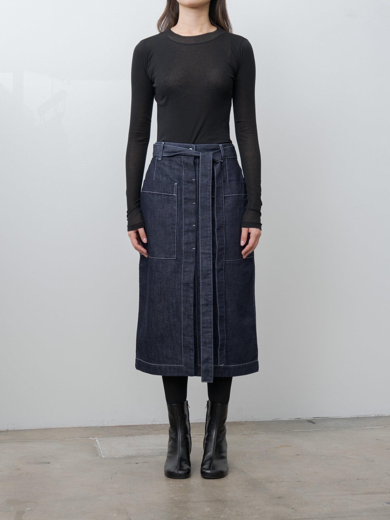 Super High Gauge Sheer Rib L/S Tee - Black