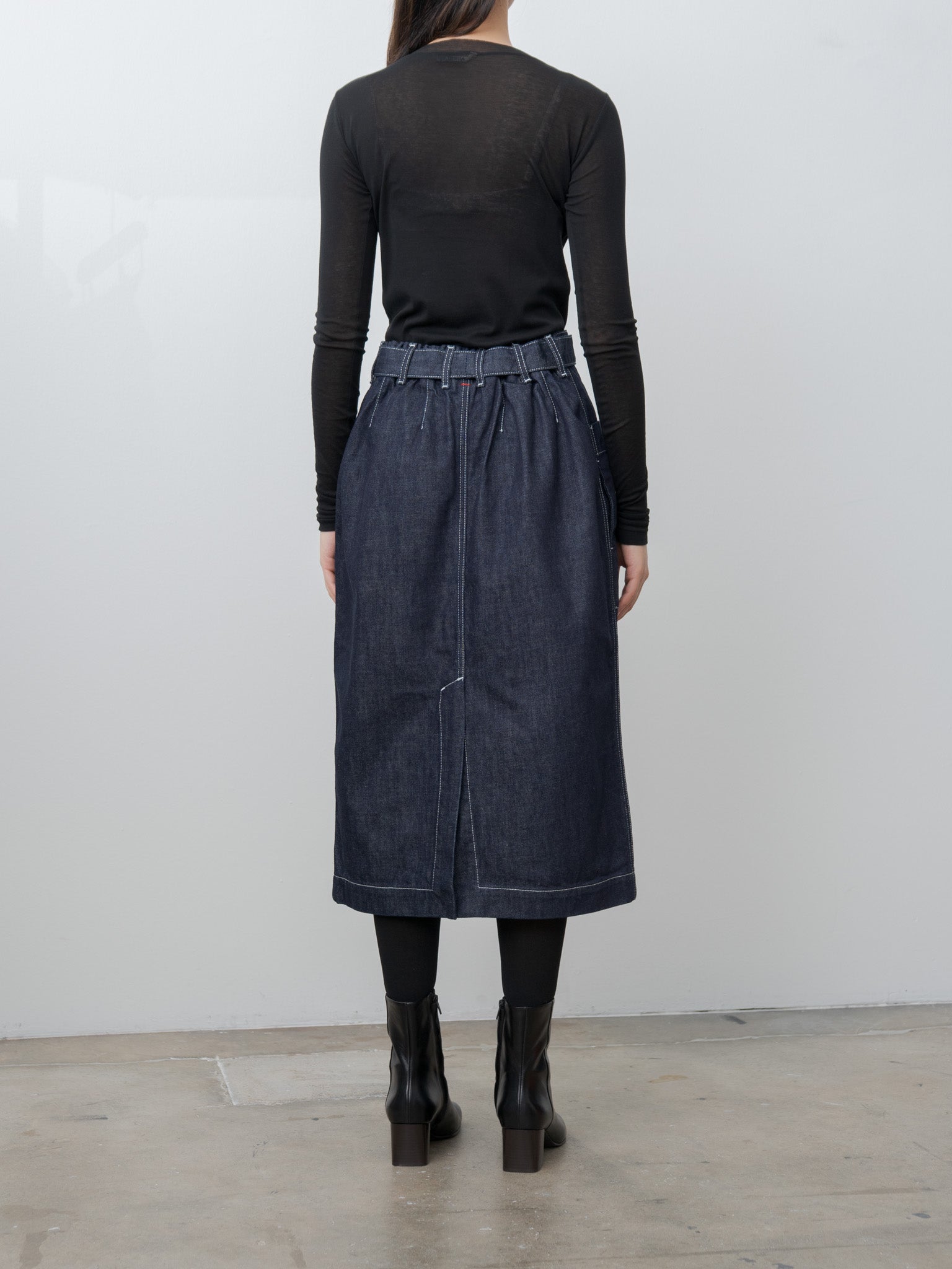 Super High Gauge Sheer Rib L/S Tee - Black