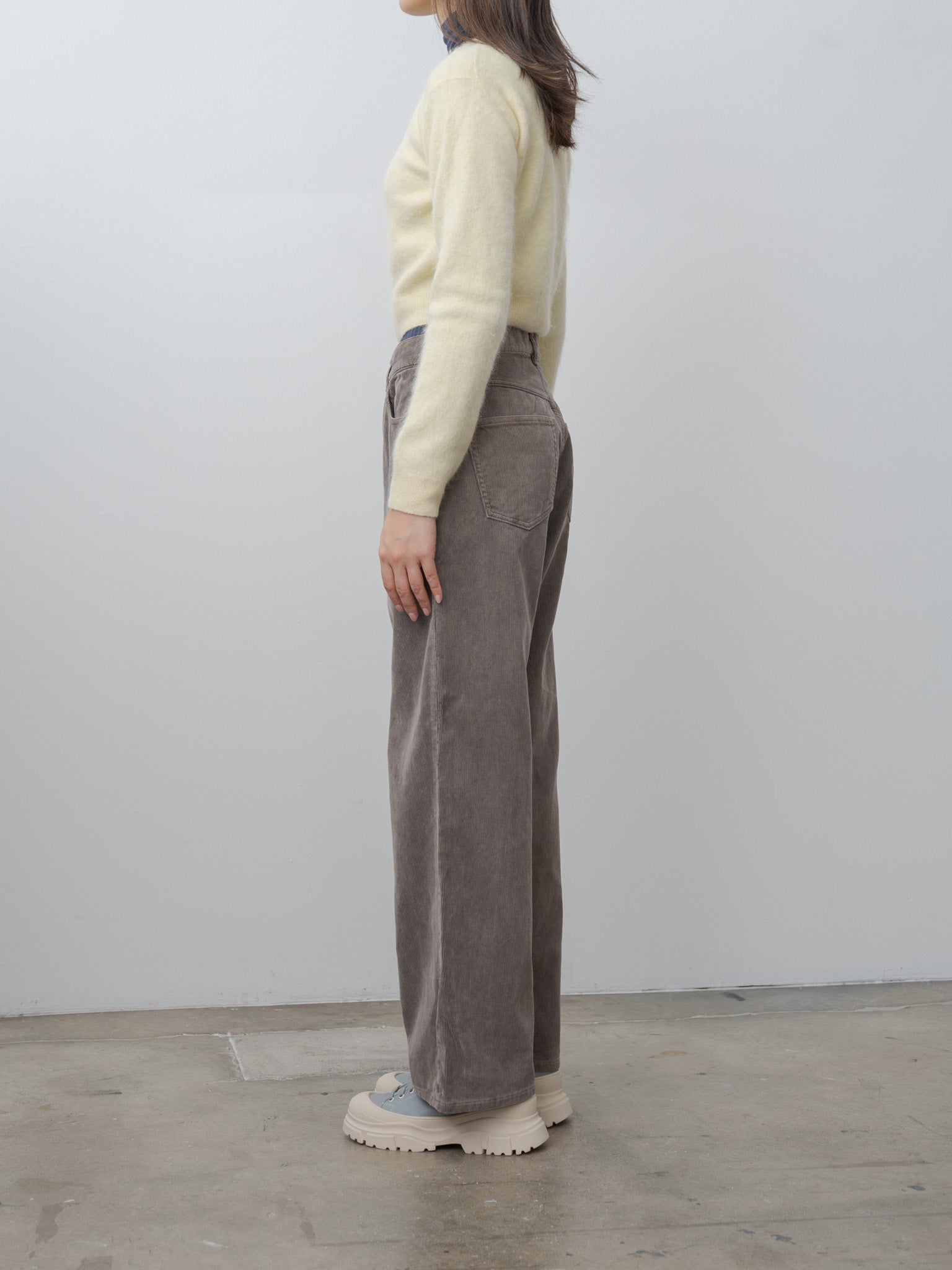 Garment-Dyed Baby Alpaca Fur Knit Crew-Neck Cardigan - Ecru