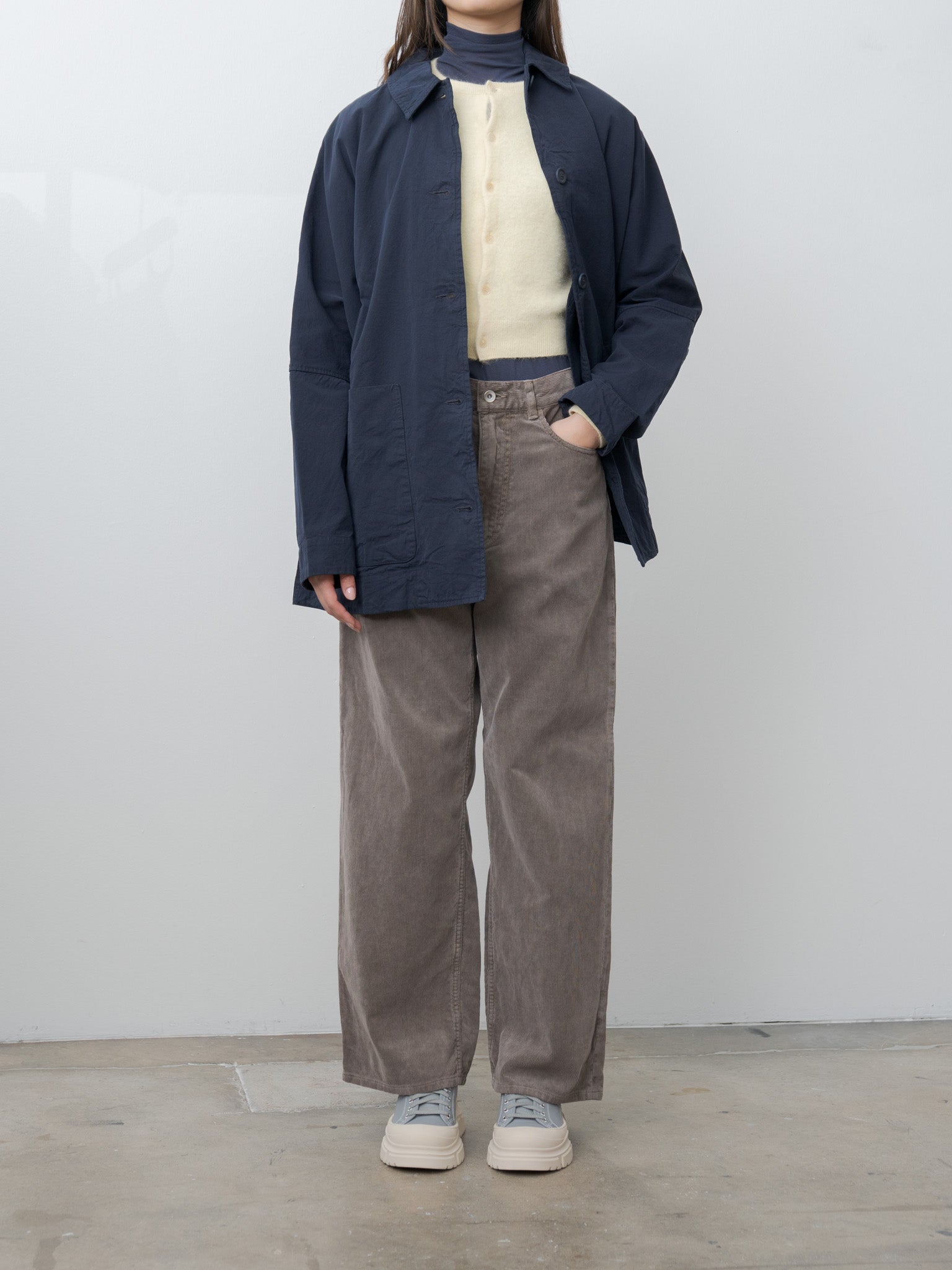 Garment-Dyed Baby Alpaca Fur Knit Crew-Neck Cardigan - Ecru