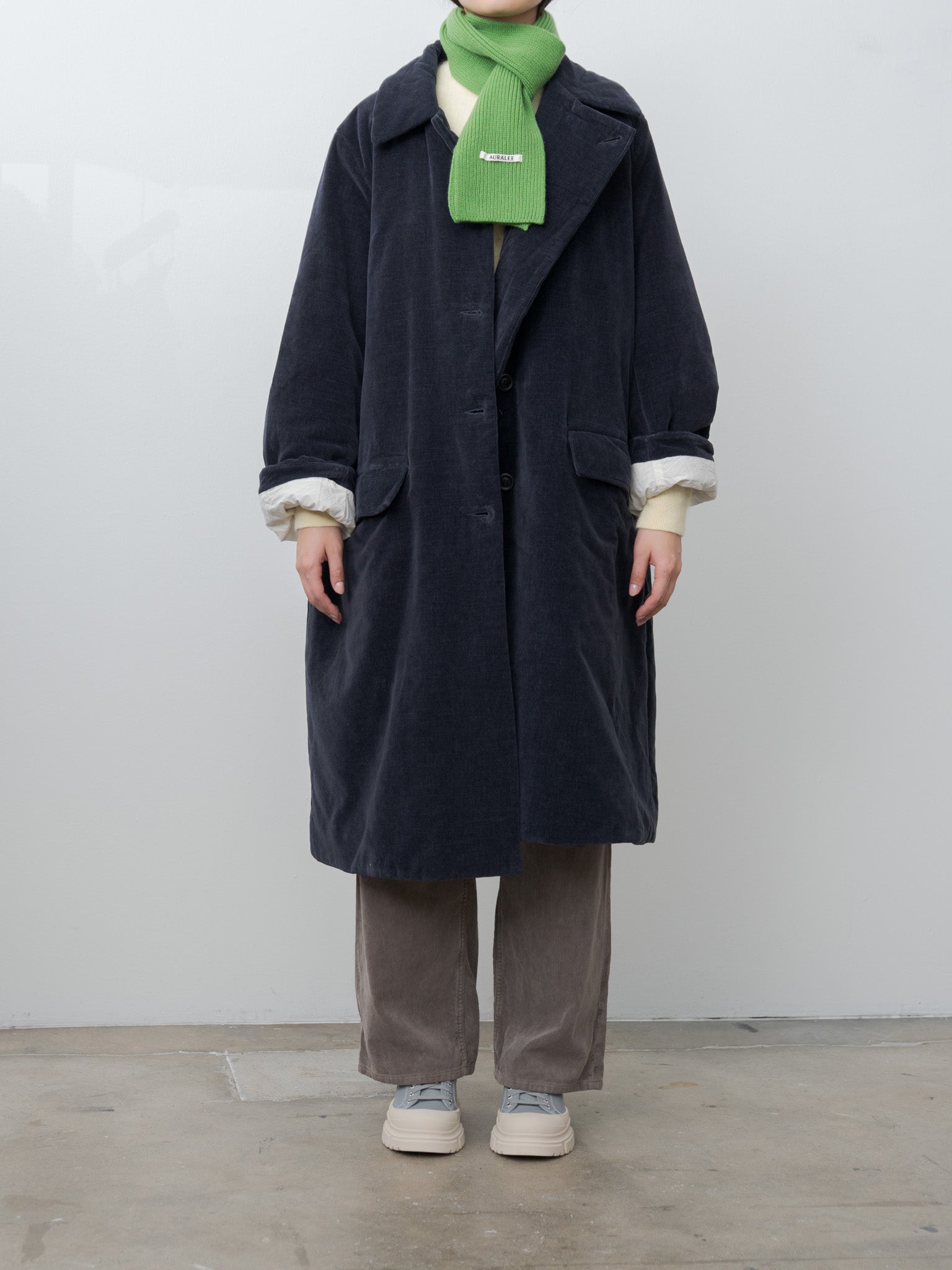Light Cashmere Knit Stole - Green