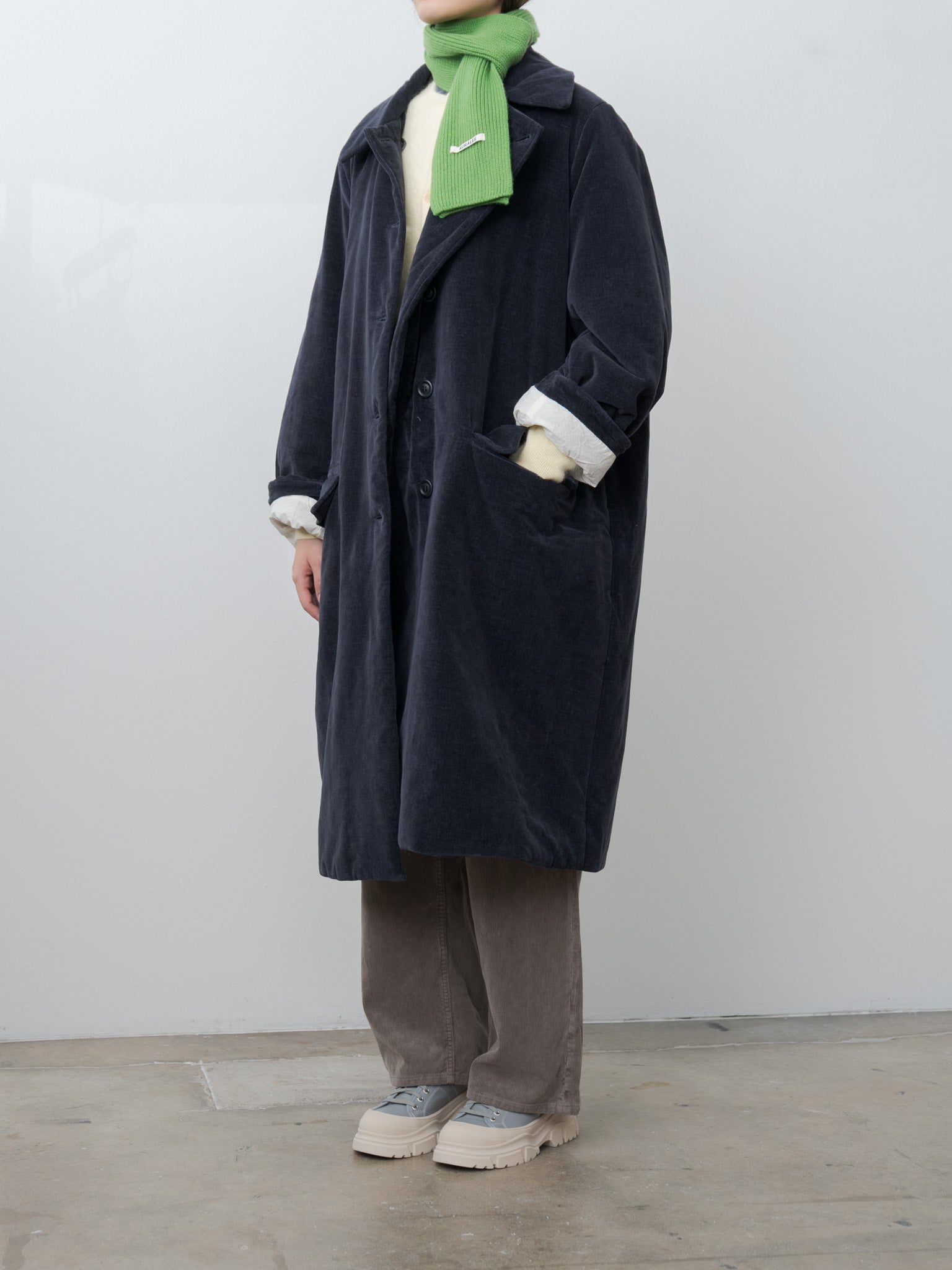 Milu Coat L VELVET - Navy