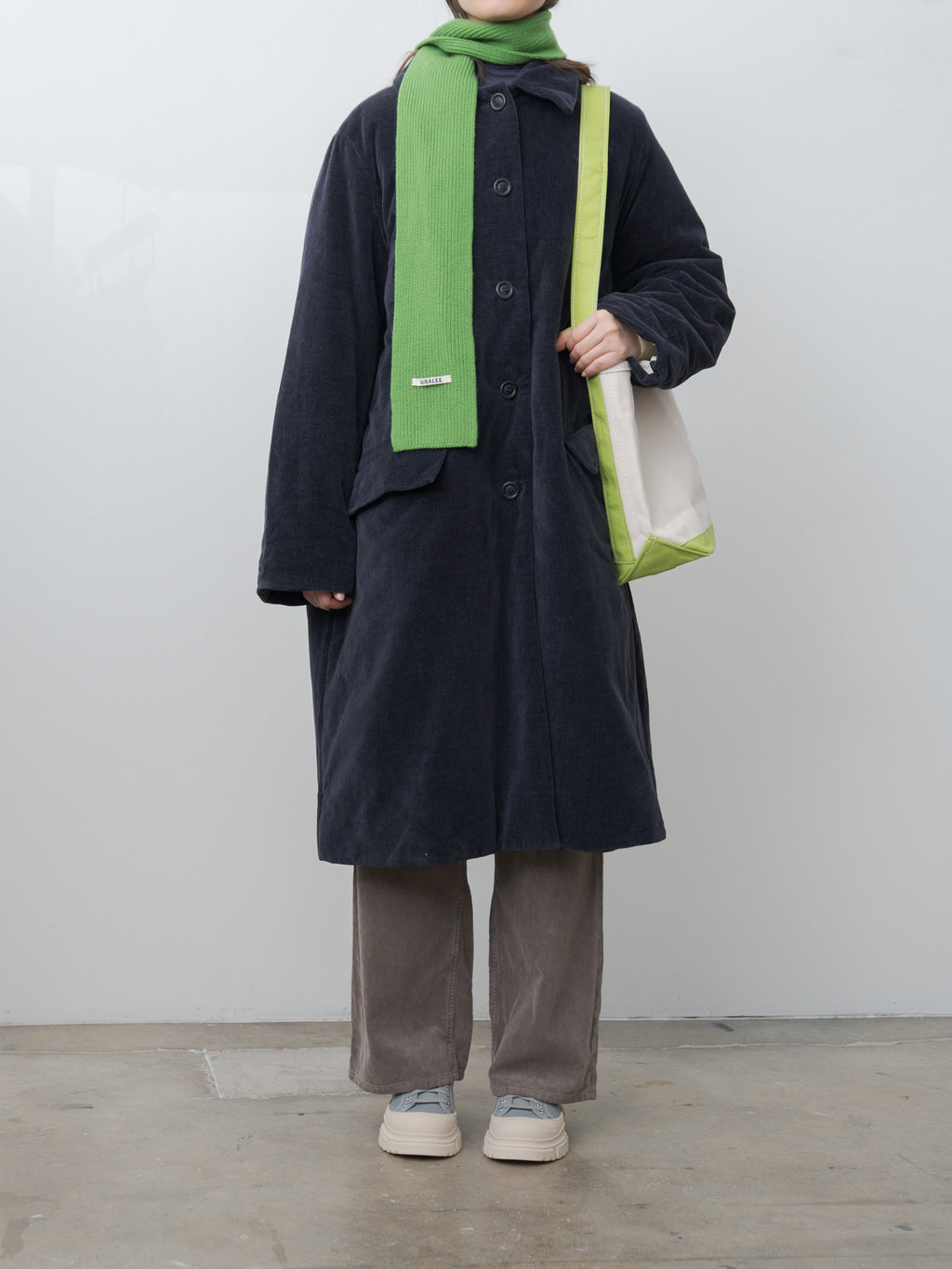 Light Cashmere Knit Stole - Green