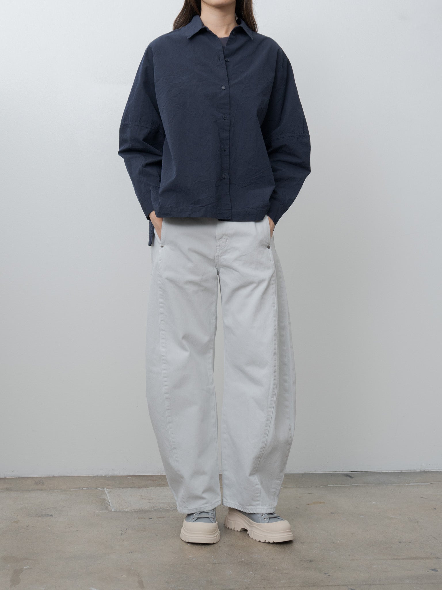 Elena Shirt PAPER COT - Navy